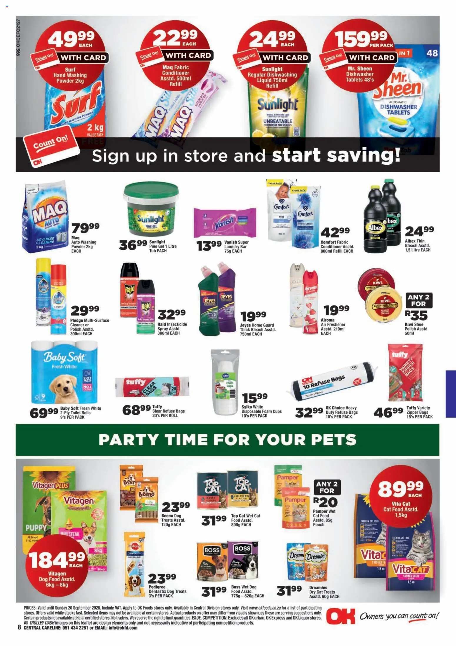 New OK Foods catalogue – valid from 09/09/2026 | Page: 8 | Products: Chicken, Powder, Kiwi, Washing powder