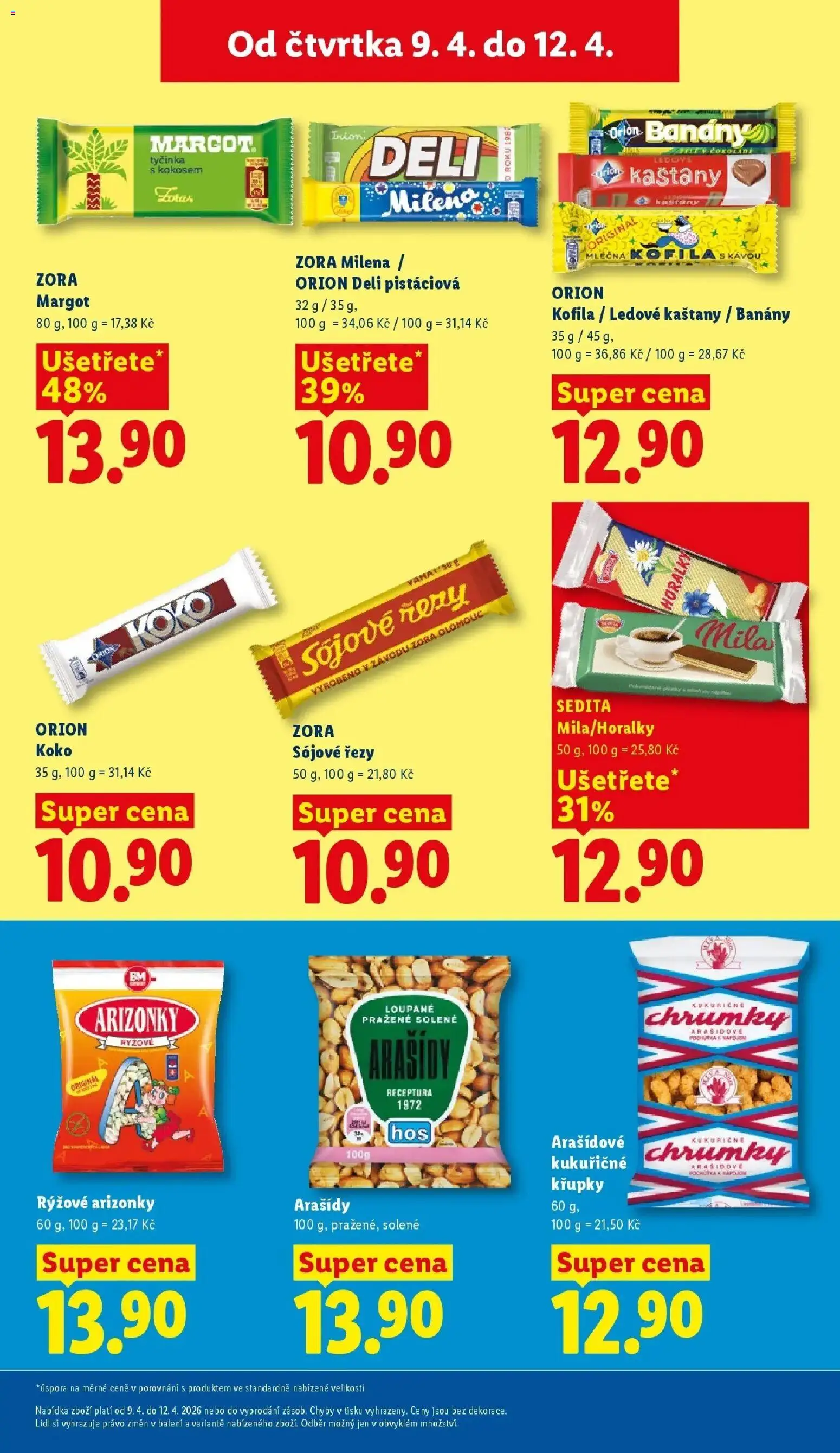 Lidl aktuální leták od 09.04.2026 | Strana: 15 | Produkty: Horalky, Arašídy, Křupky, Mila