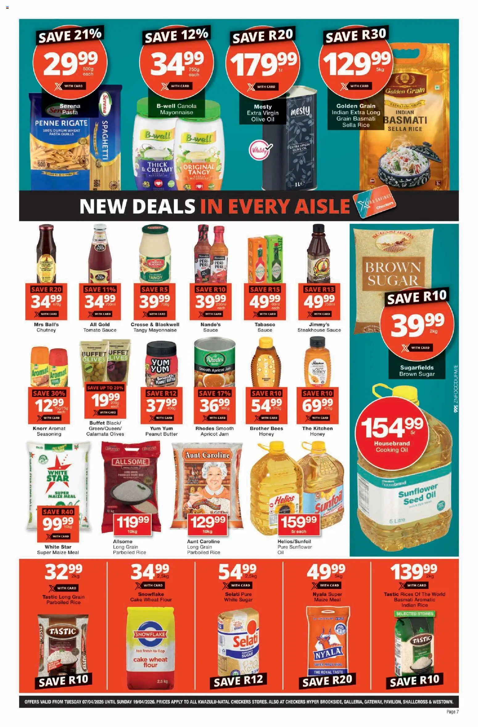 New Checkers catalogue – valid from 07.04.2026 | Page: 7 | Products: Maize meal, Juice, Aromat, Mayonnaise
