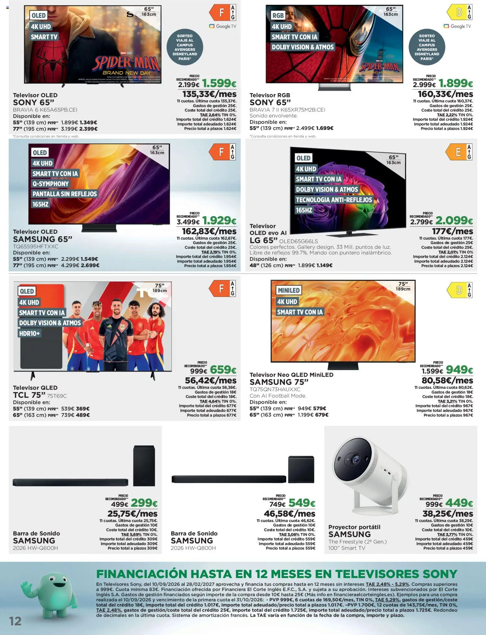 El Corte Inglés Los Tecnoprecios │ válido desde el 05/10/2026 | Página: 12 | Productos: Portátil, Barra de sonido, Televisor