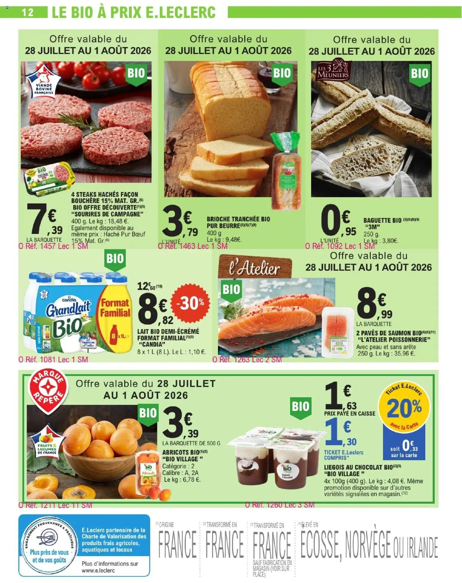 {H1} | Page: 12 | Produits: Brioche, Lait, Chocolat, Viande bovine