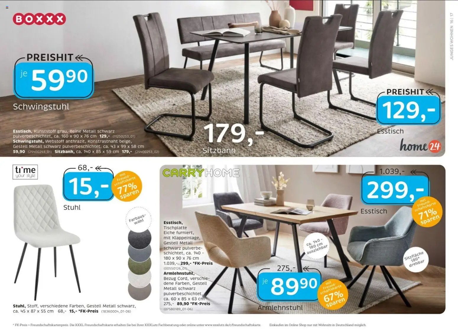 XXXLutz Nr. 1 beim Preis – gültig ab 15.08.2026 | Seite: 24 | Produkte: Esstisch, Sitzbank, Stuhl