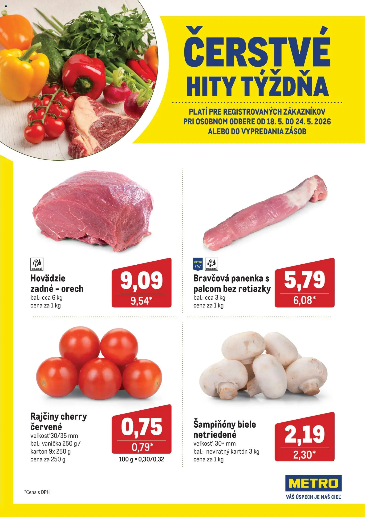 Nové Metro akcie – leták je platný od 18.05.2026 | Strana: 1 | Produkty: Bravčová panenka