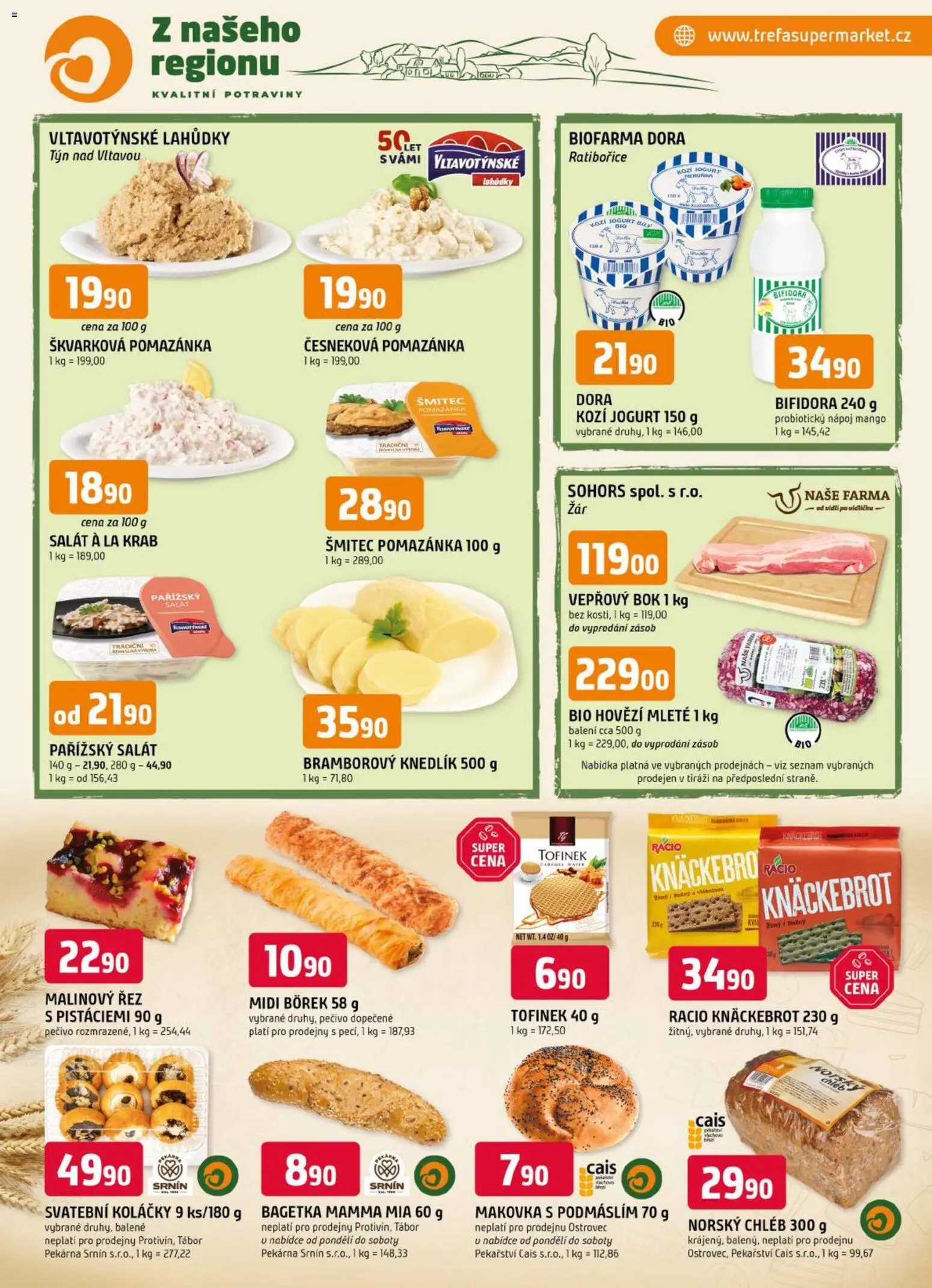 Trefa leták od 16.09.2026 | Strana: 5 | Produkty: Knedlík, Mango, Chléb, Pekárna