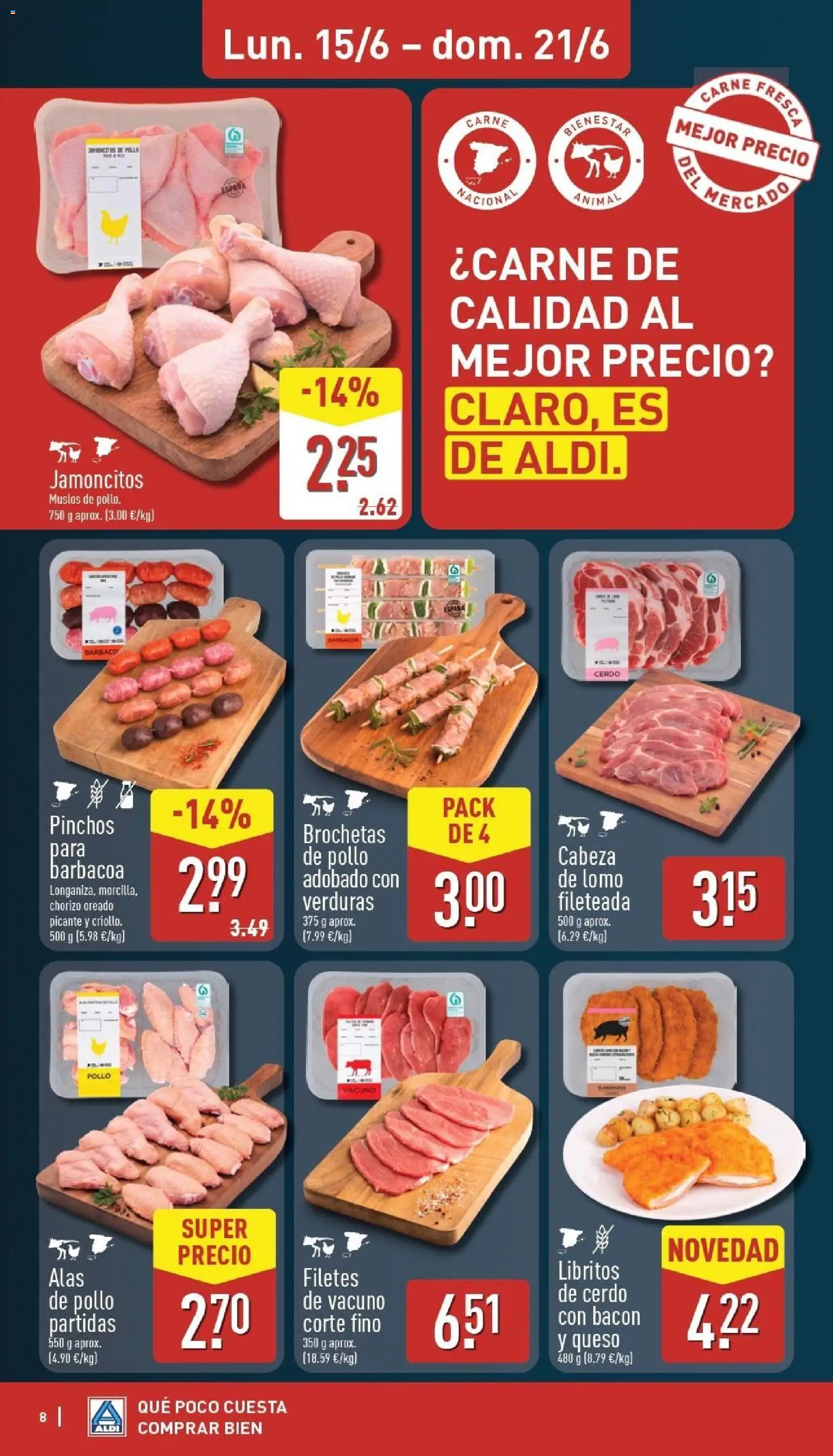 Aldi folleto Baleares │ válido desde el 15.06.2026 | Página: 8 | Productos: Queso, Cerdo, Barbacoa