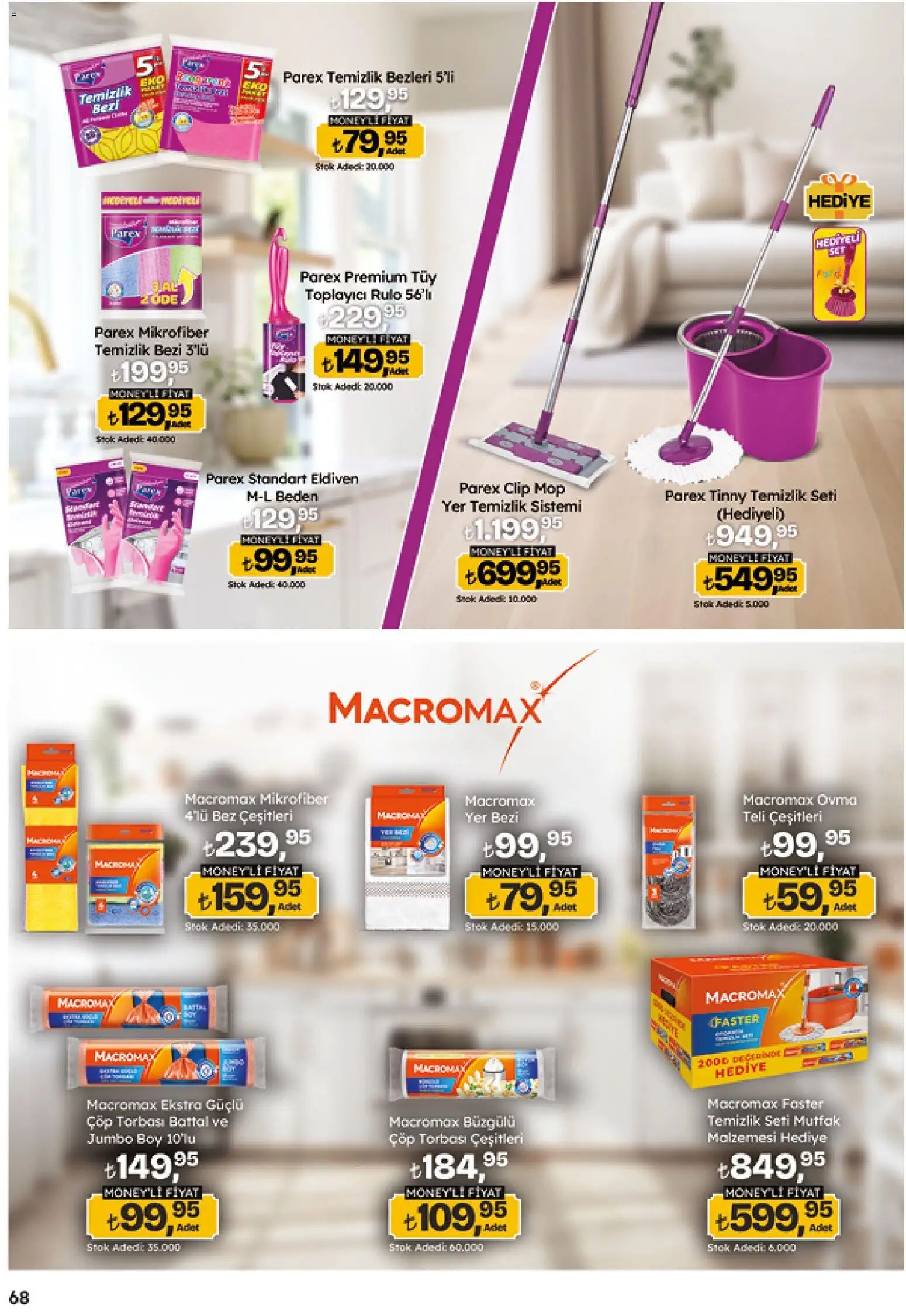 Migros Katalog - Migroskop - 26.03.2026 tarihinden itibaren geçerlidir | Sayfa: 68 | Ürünler: Çöp torbası, Temizlik bezleri, Eldiven