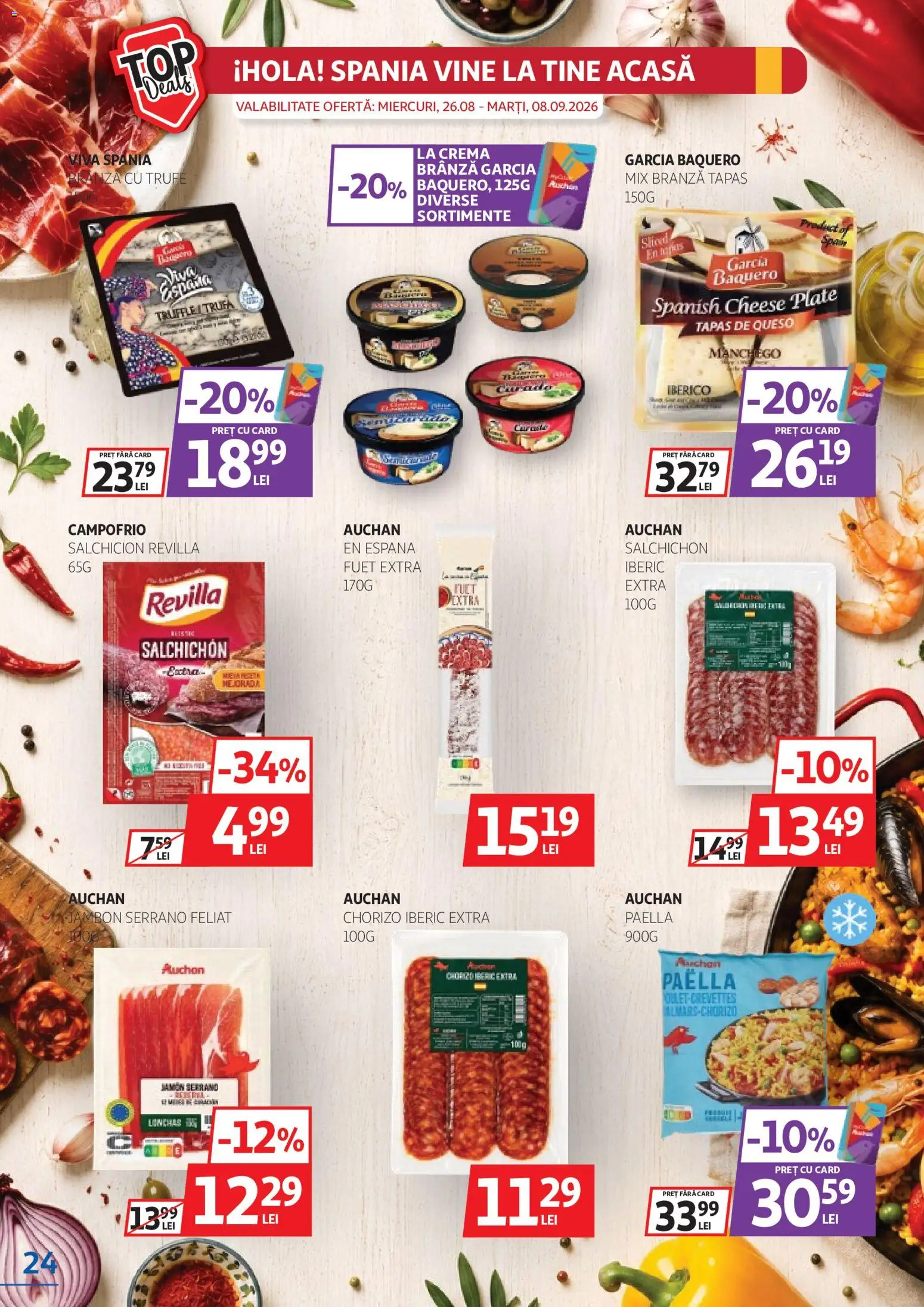 Noul catalog Auchan – valabil de la 26.08.2026 | Pagină: 24 | Produse: Brânză, Cremă