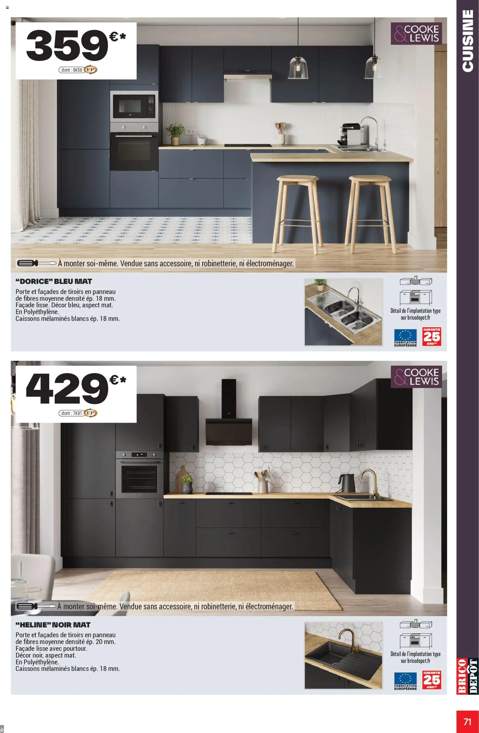 {H1} | Page: 71 | Produits: Porte, Tiroirs