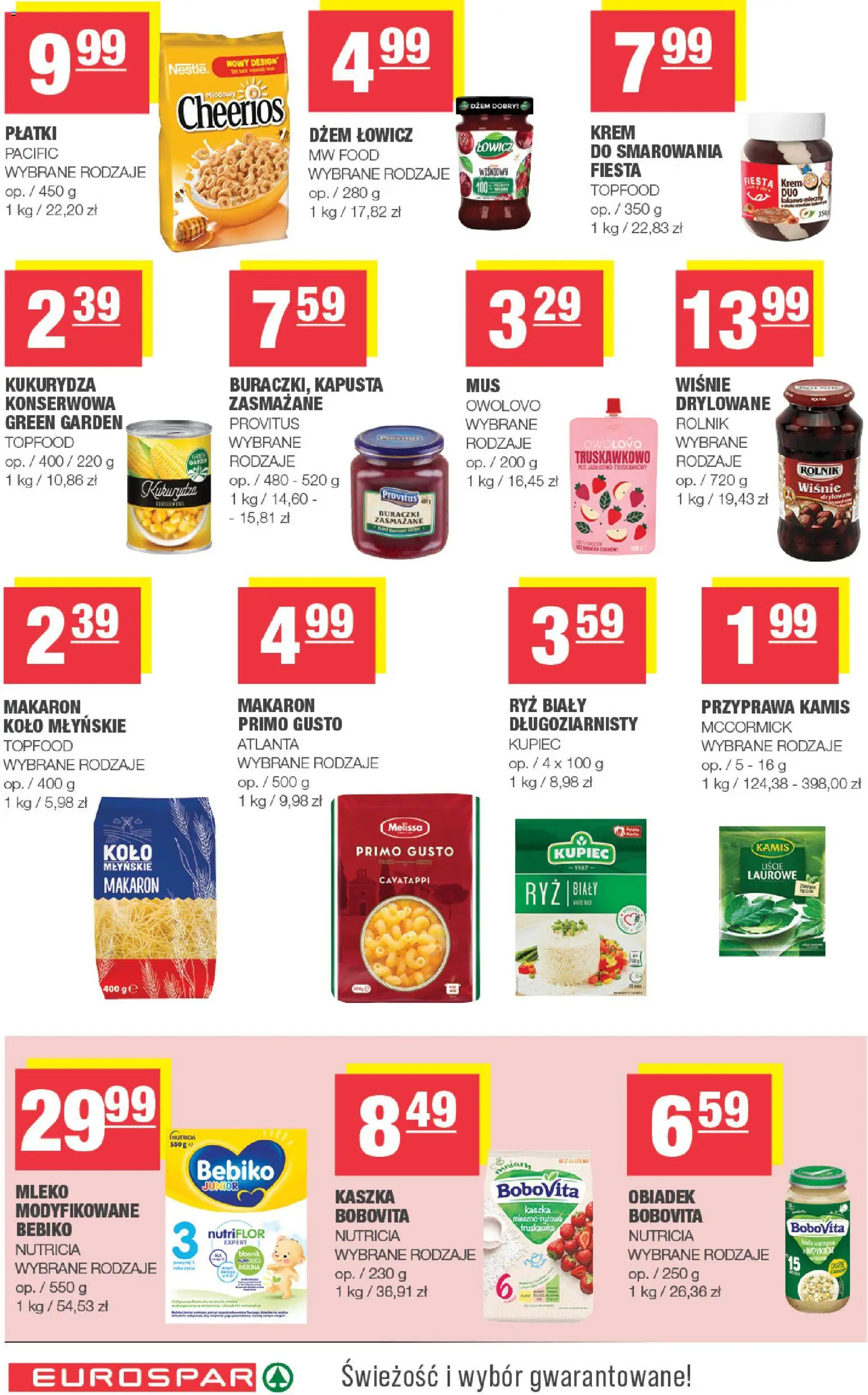 Spar gazetka - Eurospar od 09.09.2026 | Strona: 10 | Produkty: Ryż biały, Dżem, Bebiko, Ryż