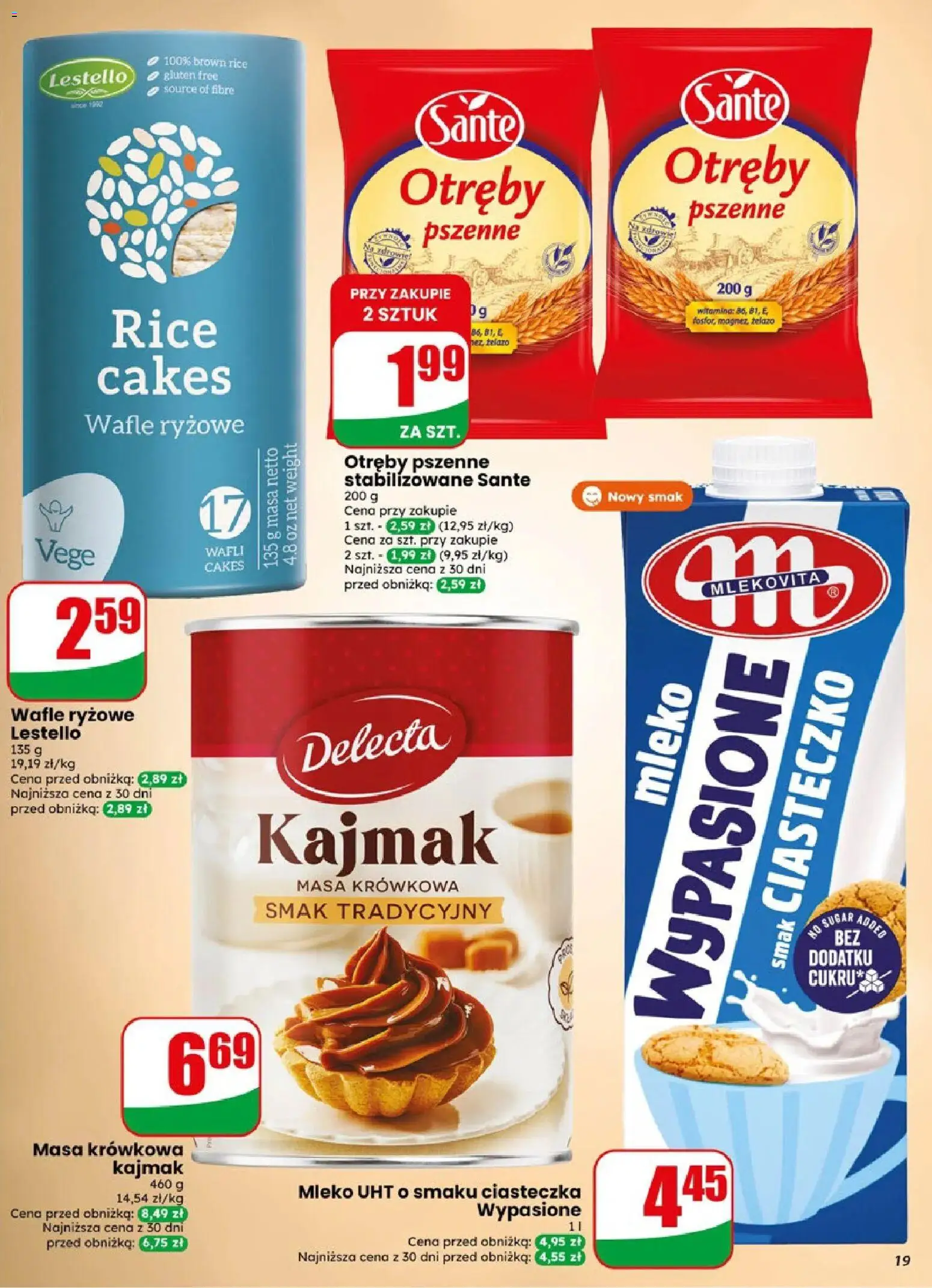 Dino gazetka od 06.05.2026 | Strona: 19 | Produkty: Wafle ryżowe, Kajmak, Mleko, Ciasteczka