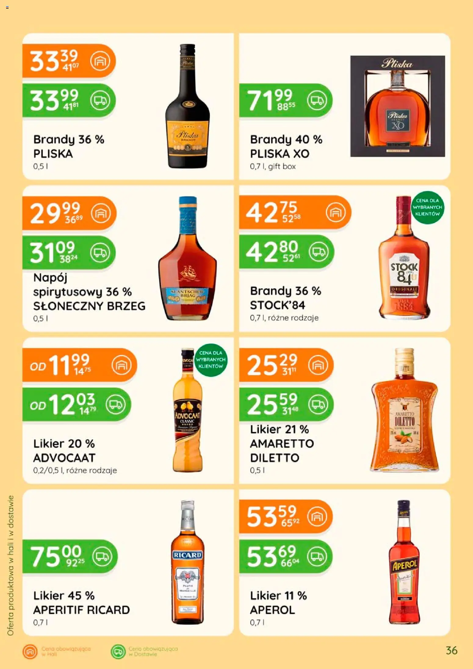 Eurocash gazetka - Katalog Alkoholowy od 01.08.2026 | Strona: 36 | Produkty: Pliska brandy, Amaretto, Aperol, Pliska xo