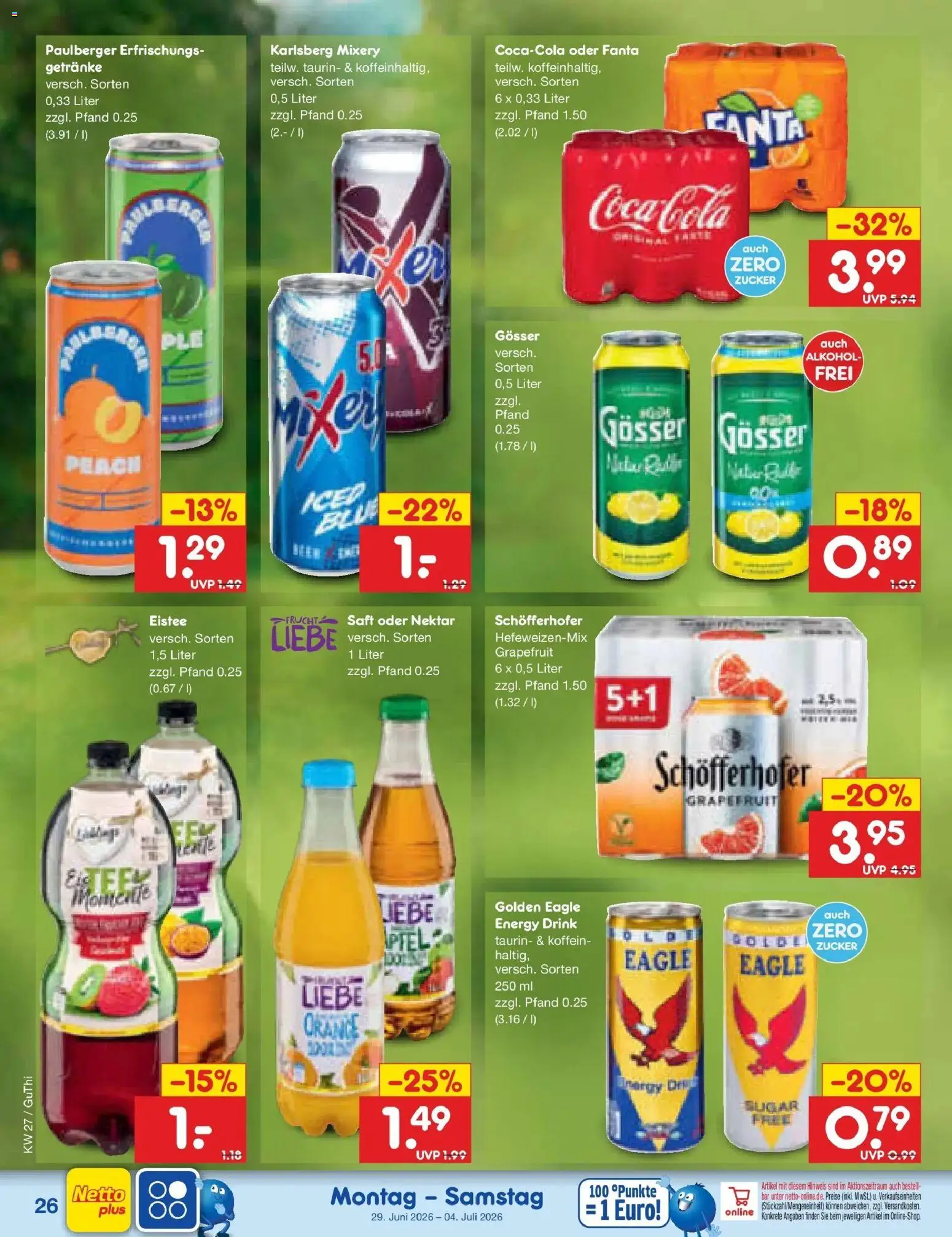 Netto Marken-Discount Prospekt Augustusburg – gültig ab 29.06.2026 | Seite: 38 | Produkte: Coca cola, Fanta, Zucker, Mixery