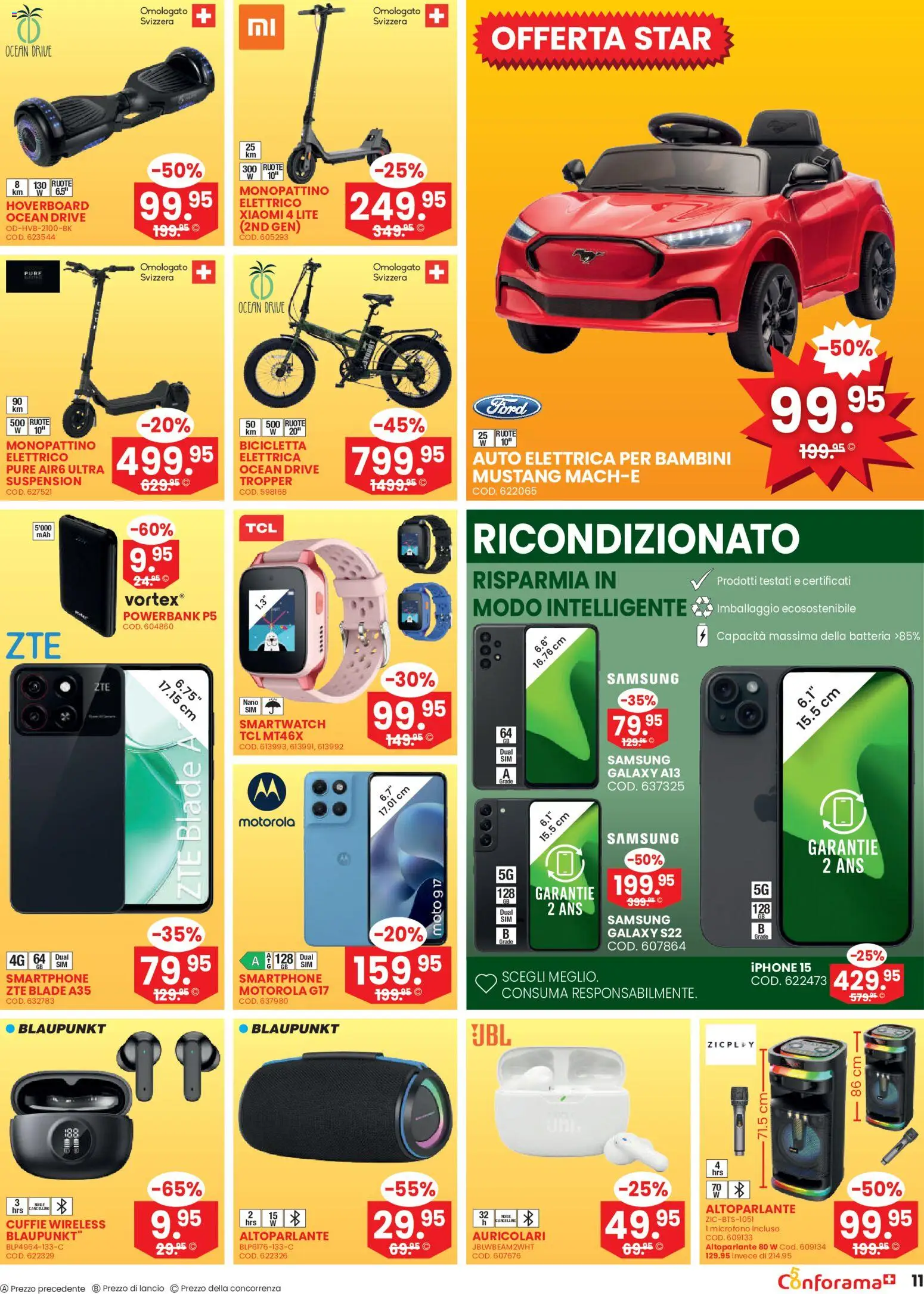 Conforama aktionen IT – gültig ab 22.07.2026 | Seite: 11 | Produkte: Smartwatch, Samsung, Iphone, Xiaomi