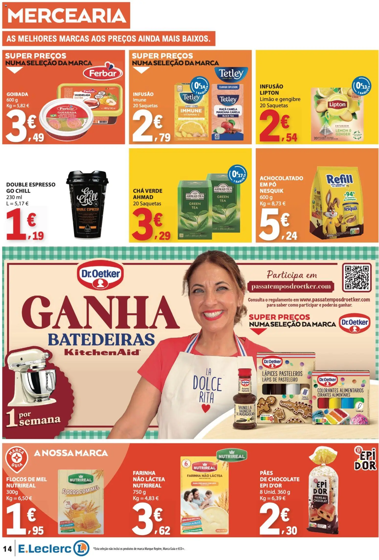 E.Leclerc folheto │ válido de 08/10/2026 | Página: 14 | Produtos: Marmelada, Canela, Chá verde, Mel