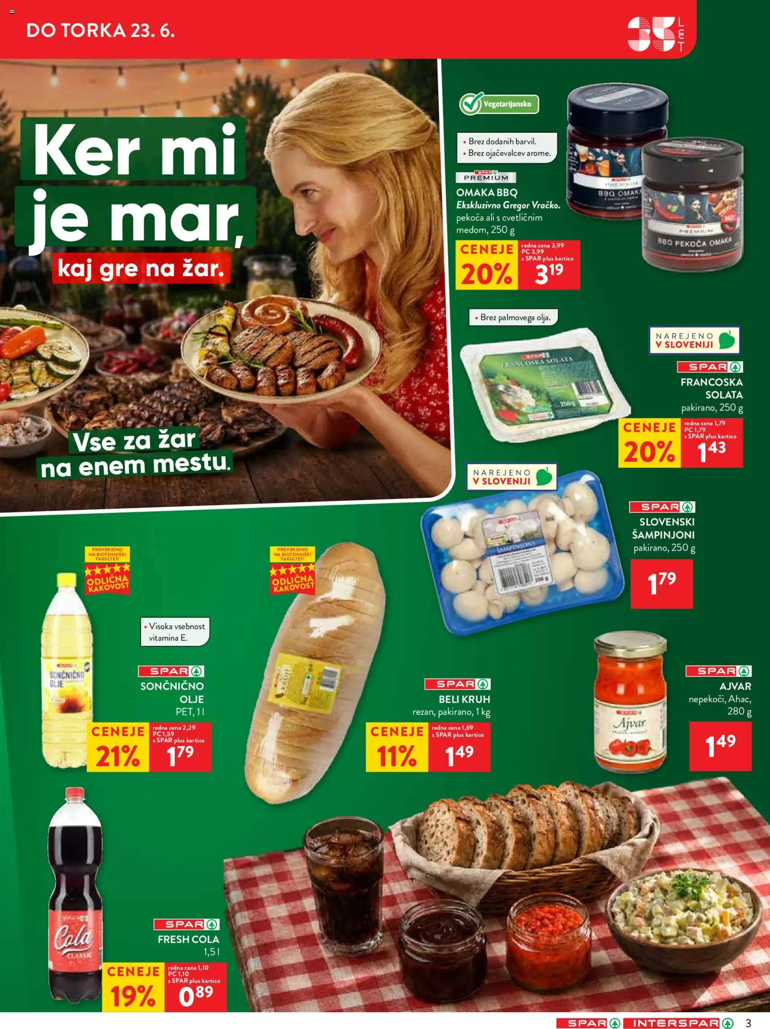 Novi Spar katalog ponudbe – veljaven od 17.06.2026 | Stran: 3 | Izdelki: Ajvar, Kruh, Solata, Omaka