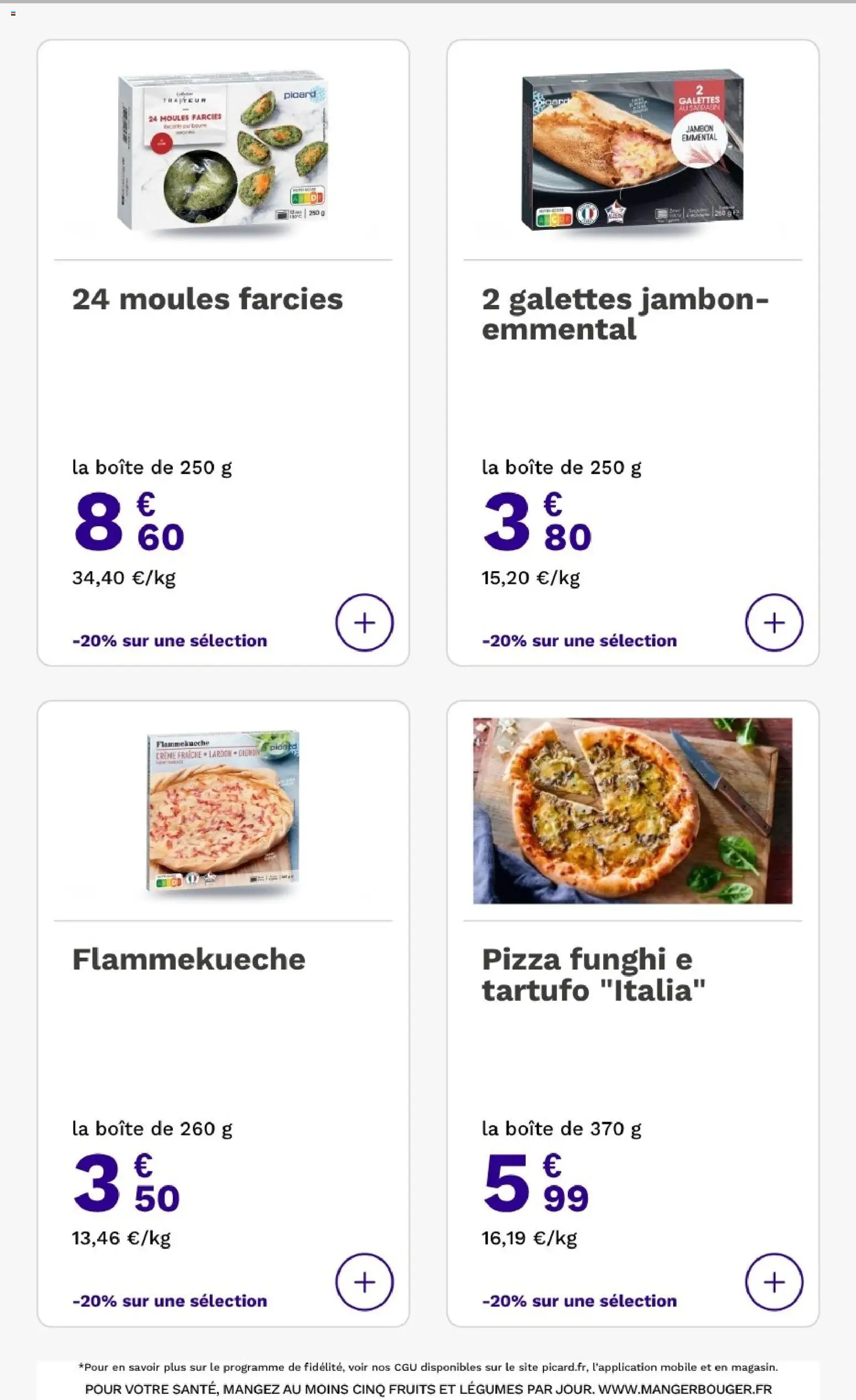 {H1} | Page: 14 | Produits: Moules farcies, Fruits, Jambon, Flammekueche