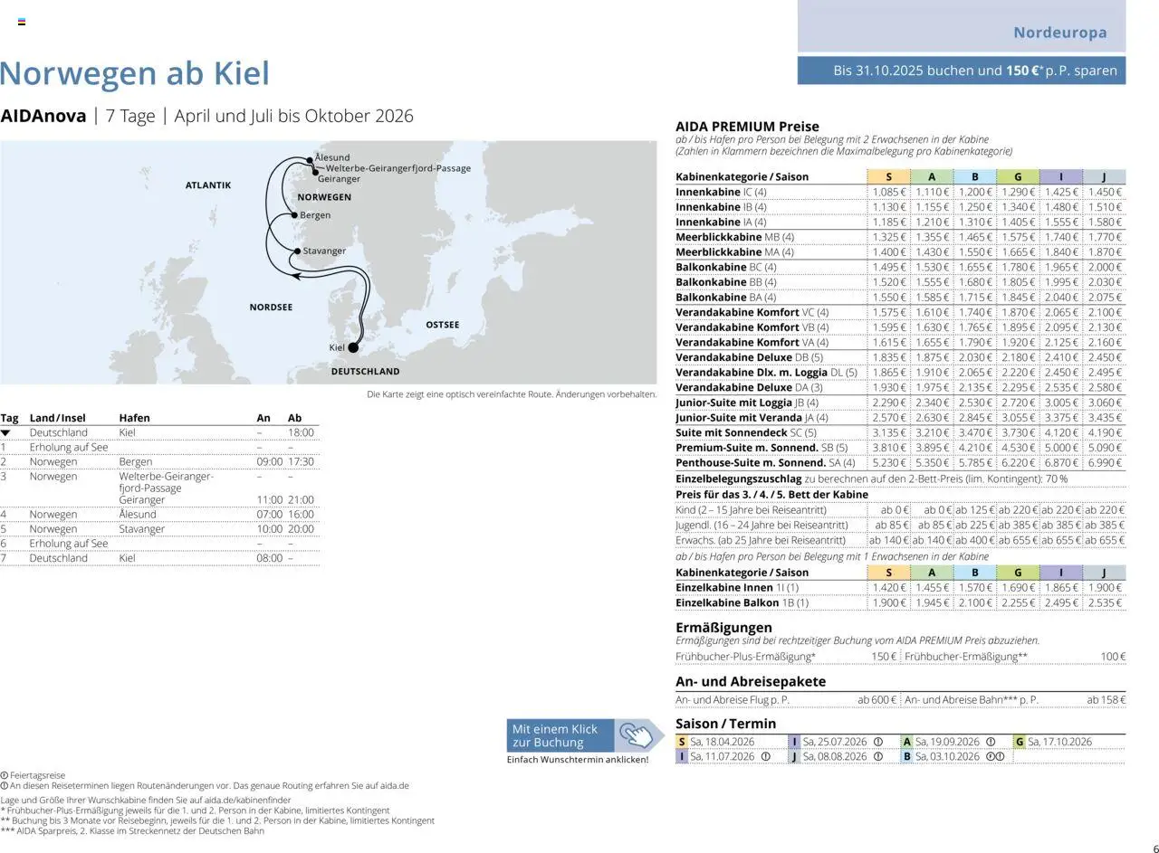 Aida Sommer 2026 – gültig ab 01.03.2026 | Seite: 6 | Produkte: Bett