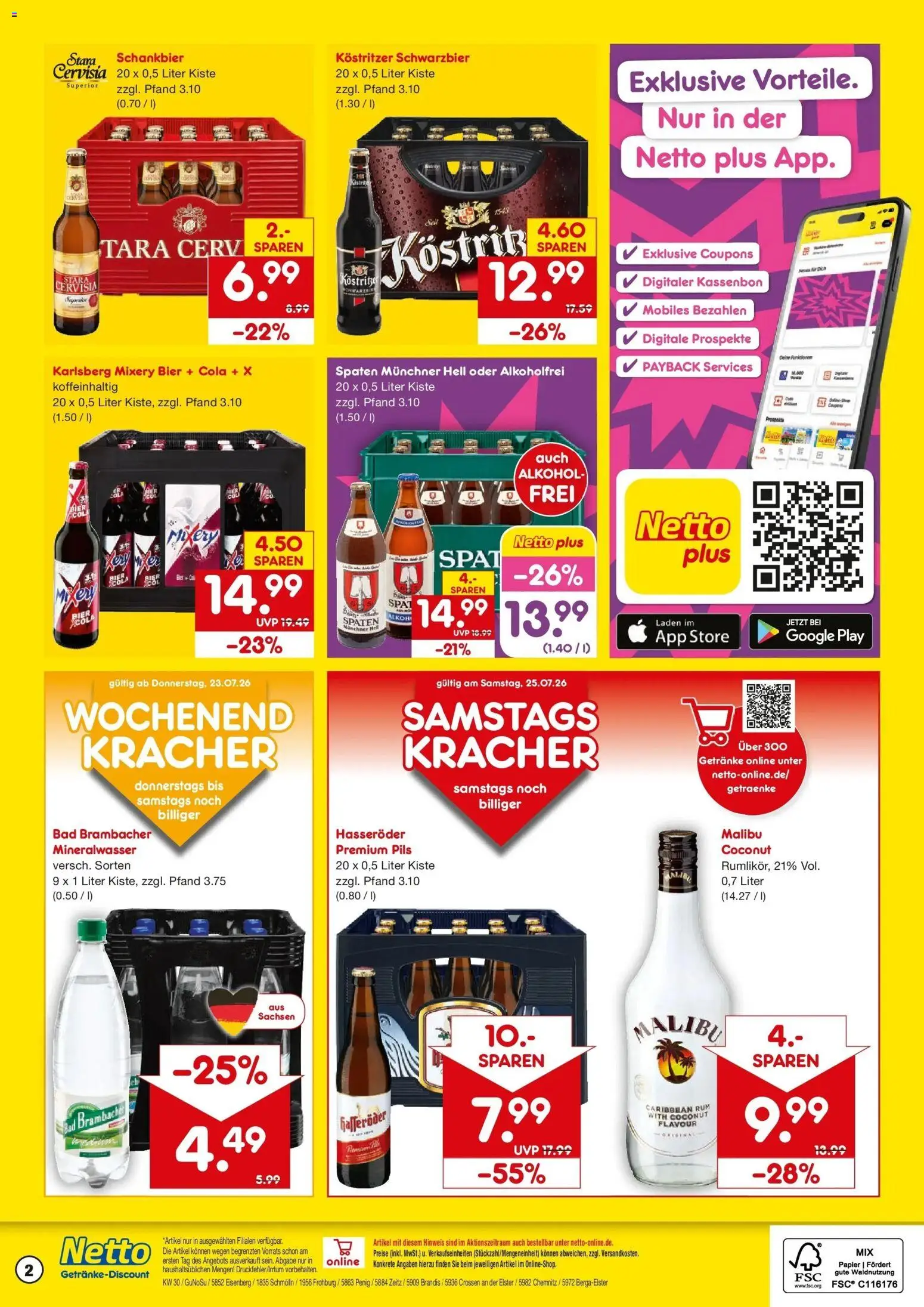 Netto Marken-Discount Prospekt Schmölln – gültig ab 20.07.2026 | Seite: 2 | Produkte: Rum, Pils, Mineralwasser, Mixery