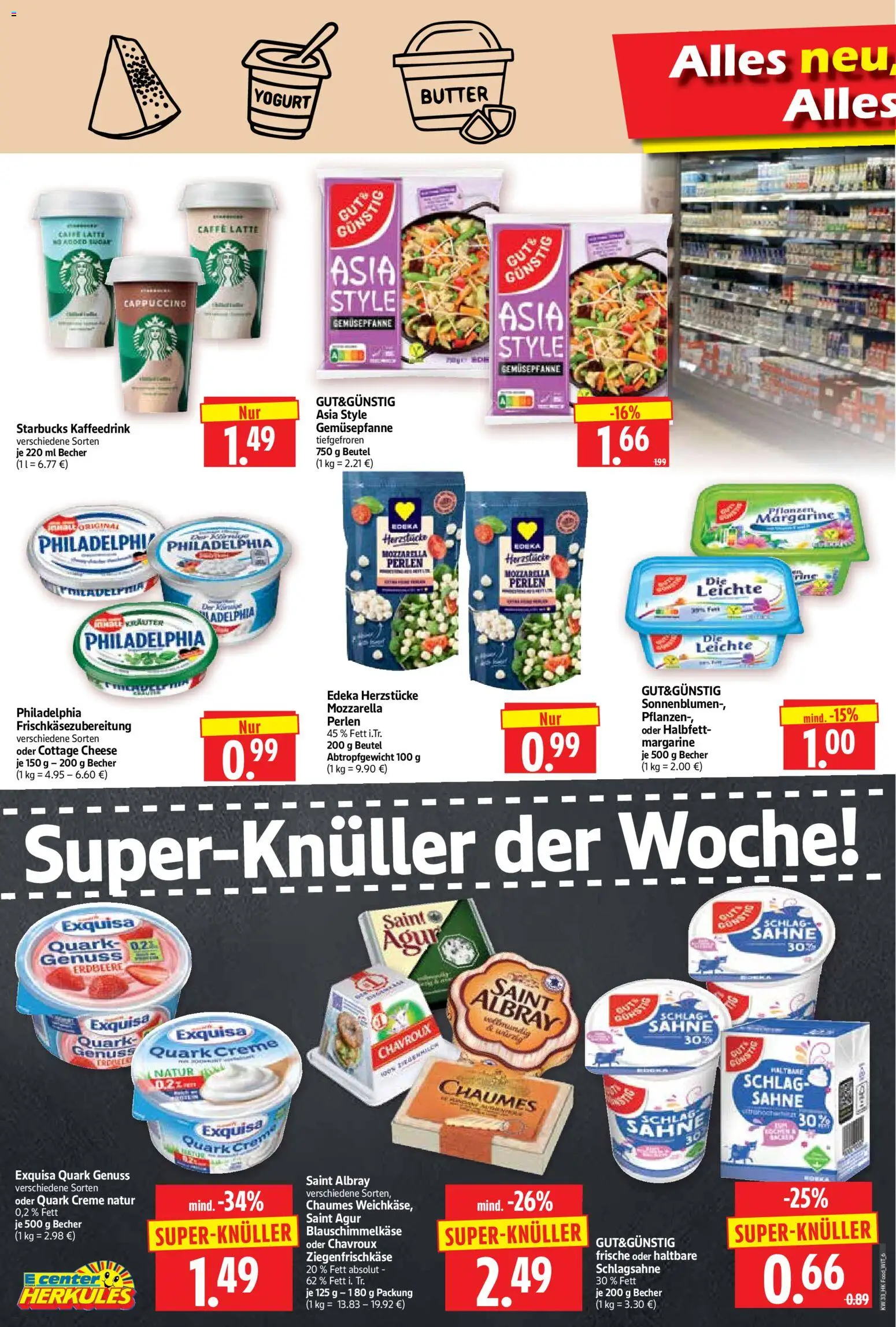 HERKULES Prospekt – gültig ab 10.08.2026 | Seite: 6 | Produkte: Schlagsahne, Butter, Creme, Exquisa