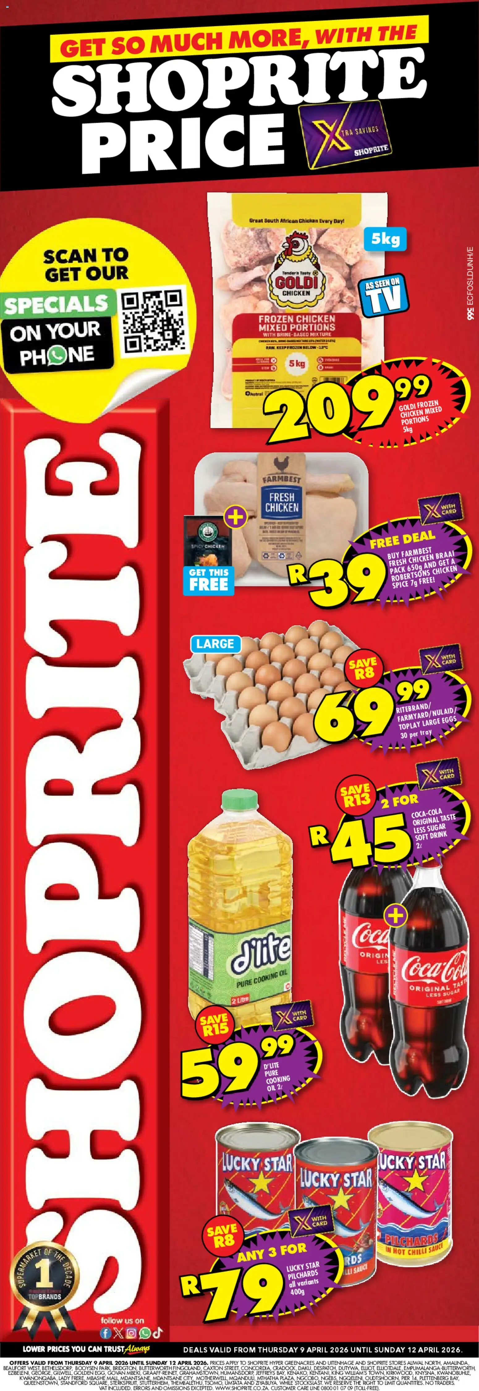 New Shoprite catalogue – valid from 09.04.2026 | Page: 1 | Products: Phone, Tray, Sauce, Sugar