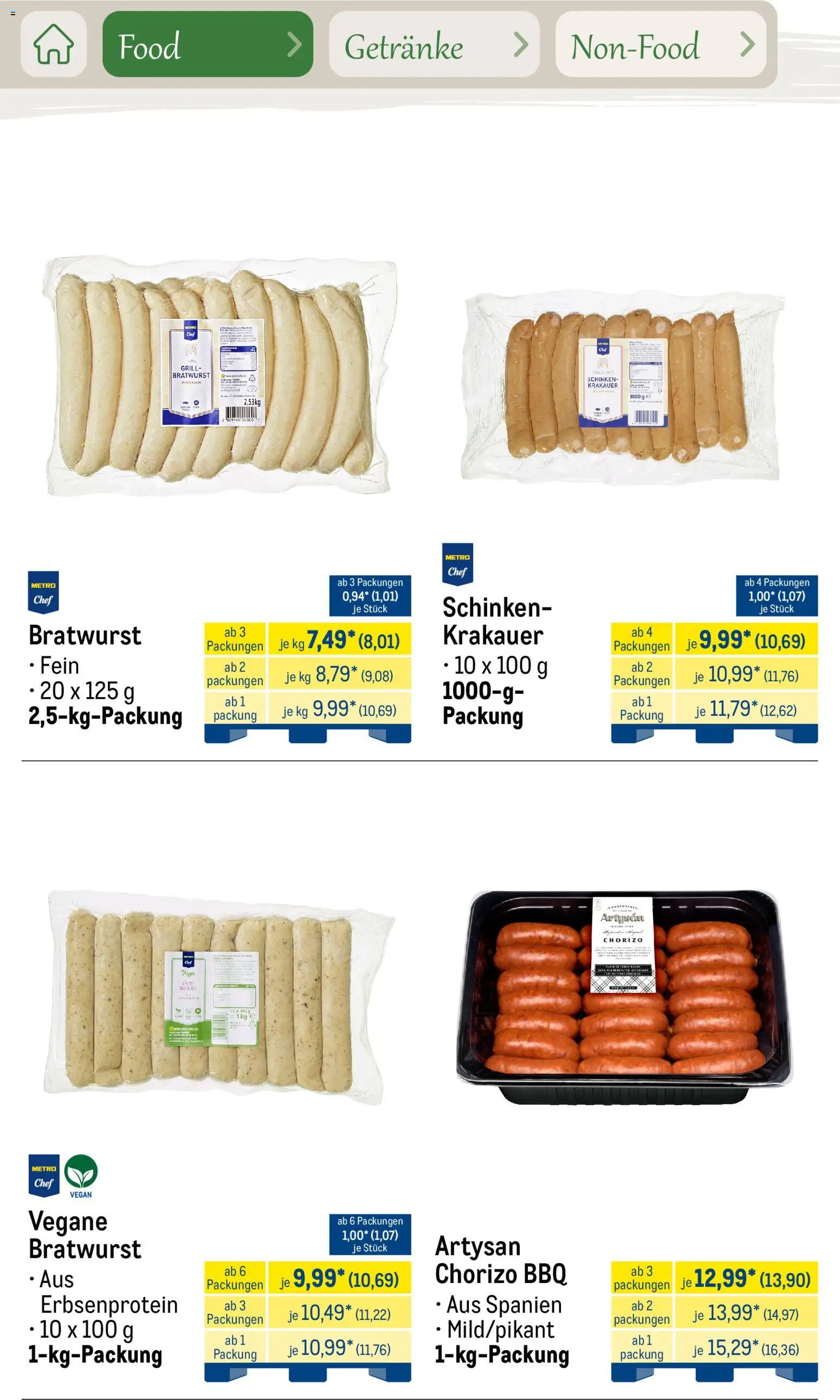 Metro Saisonkatalog Outdoor Dining – gültig ab 01.06.2026 | Seite: 8 | Produkte: Grill, Bratwurst, Schinken