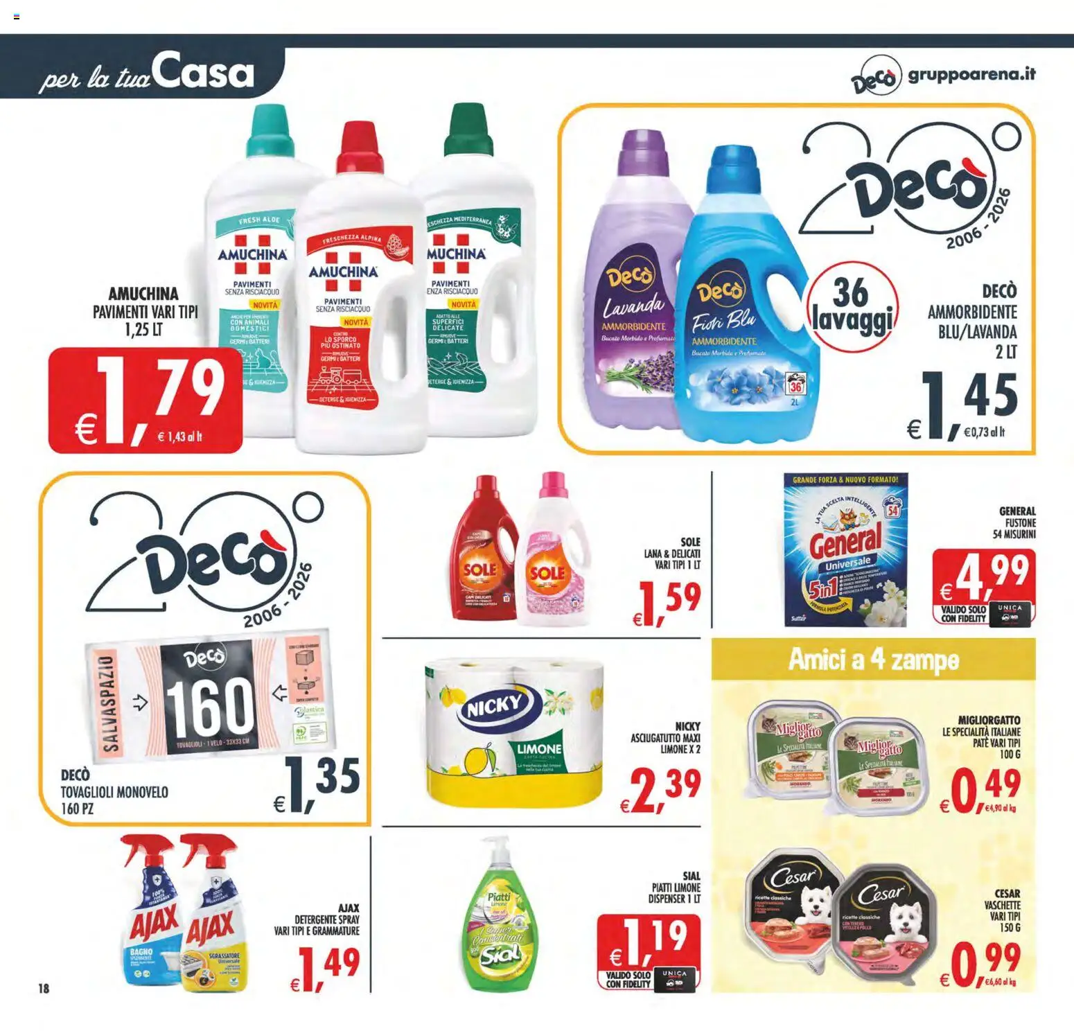 Volantino Decò del 08.05.2026 | Pagina: 22 | Prodotti: Ammorbidente, Detergente, Limone, Asciugatutto