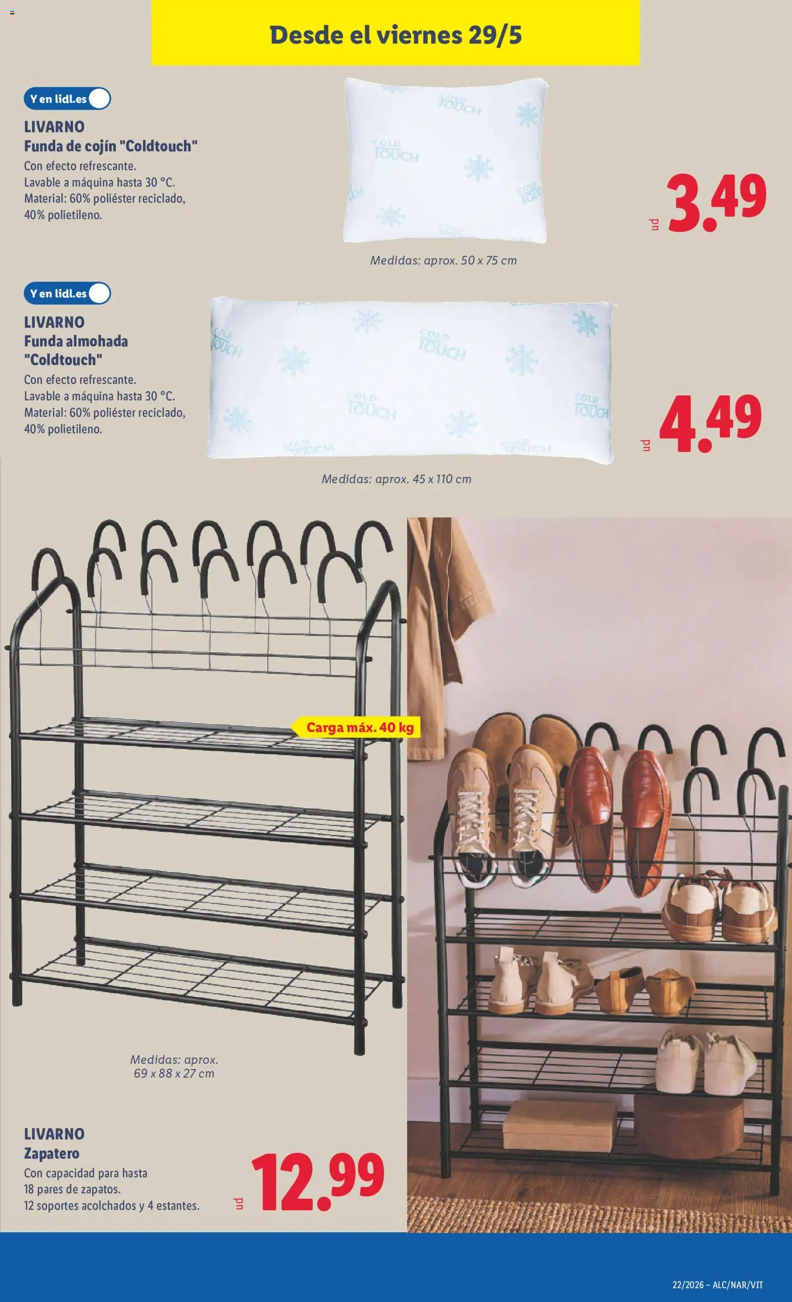 Lidl folleto de bazar │ válido desde el 25.05.2026 | Página: 33 | Productos: Zapatero, Funda, Funda de cojín, Cojín