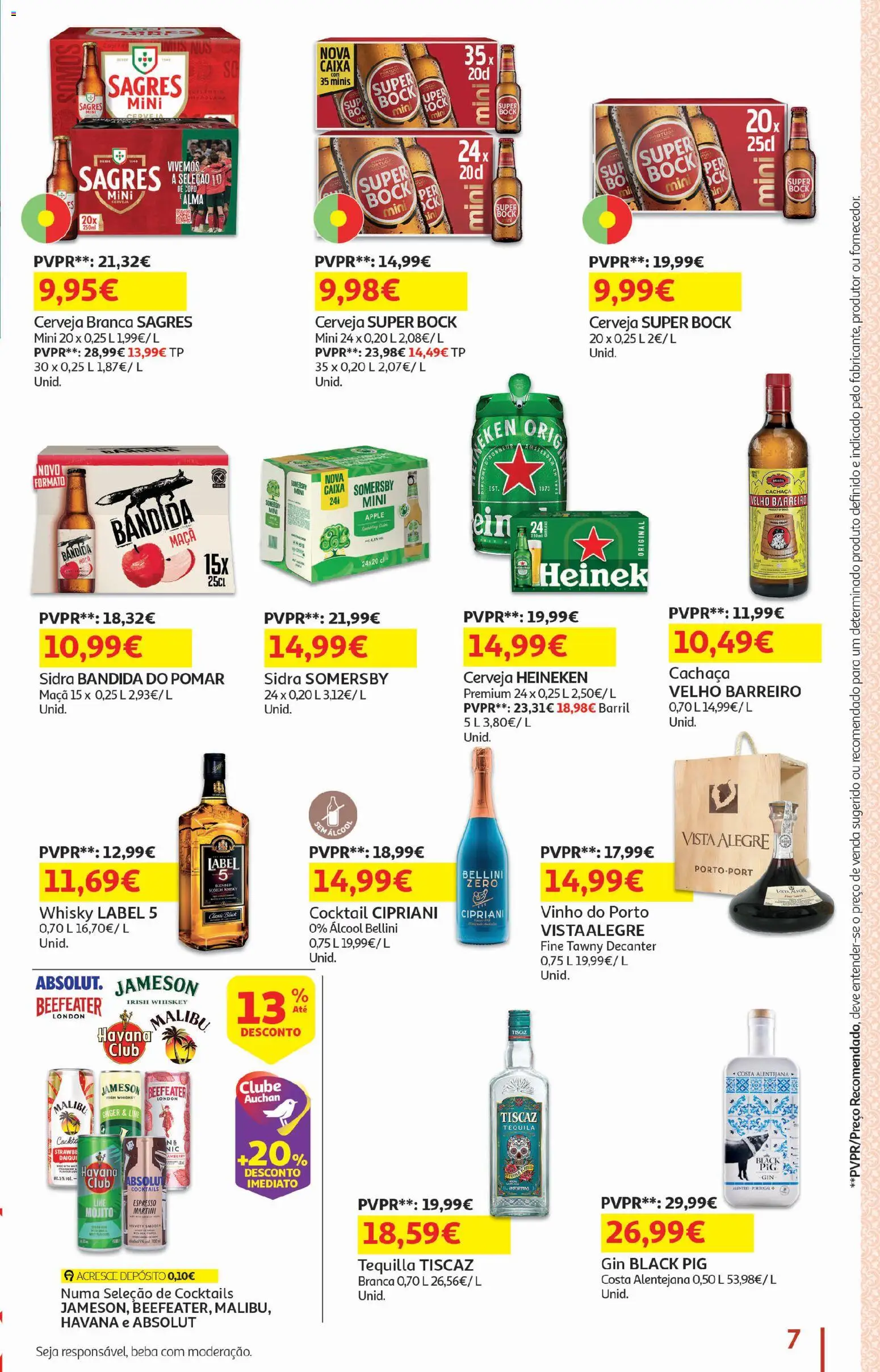 Auchan - Festa de Verão │ válido de 05/08/2026 | Página: 7 | Produtos: Vinho, Cerveja, Tequila, Somersby