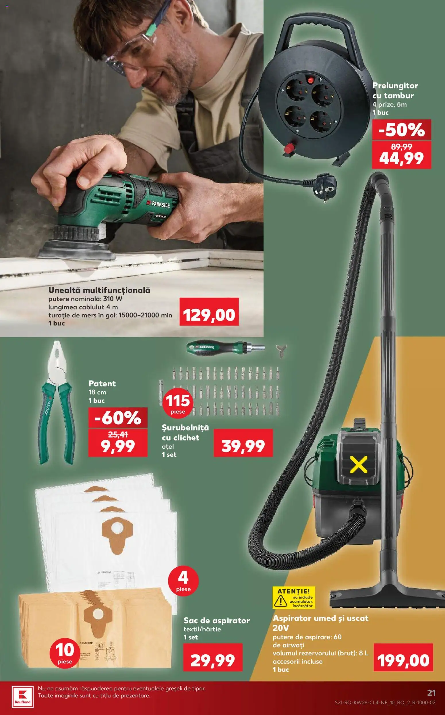 Noul catalog Kaufland – valabil de la 08.07.2026 | Pagină: 21 | Produse: Încărcător, Prelungitor, Aspirator