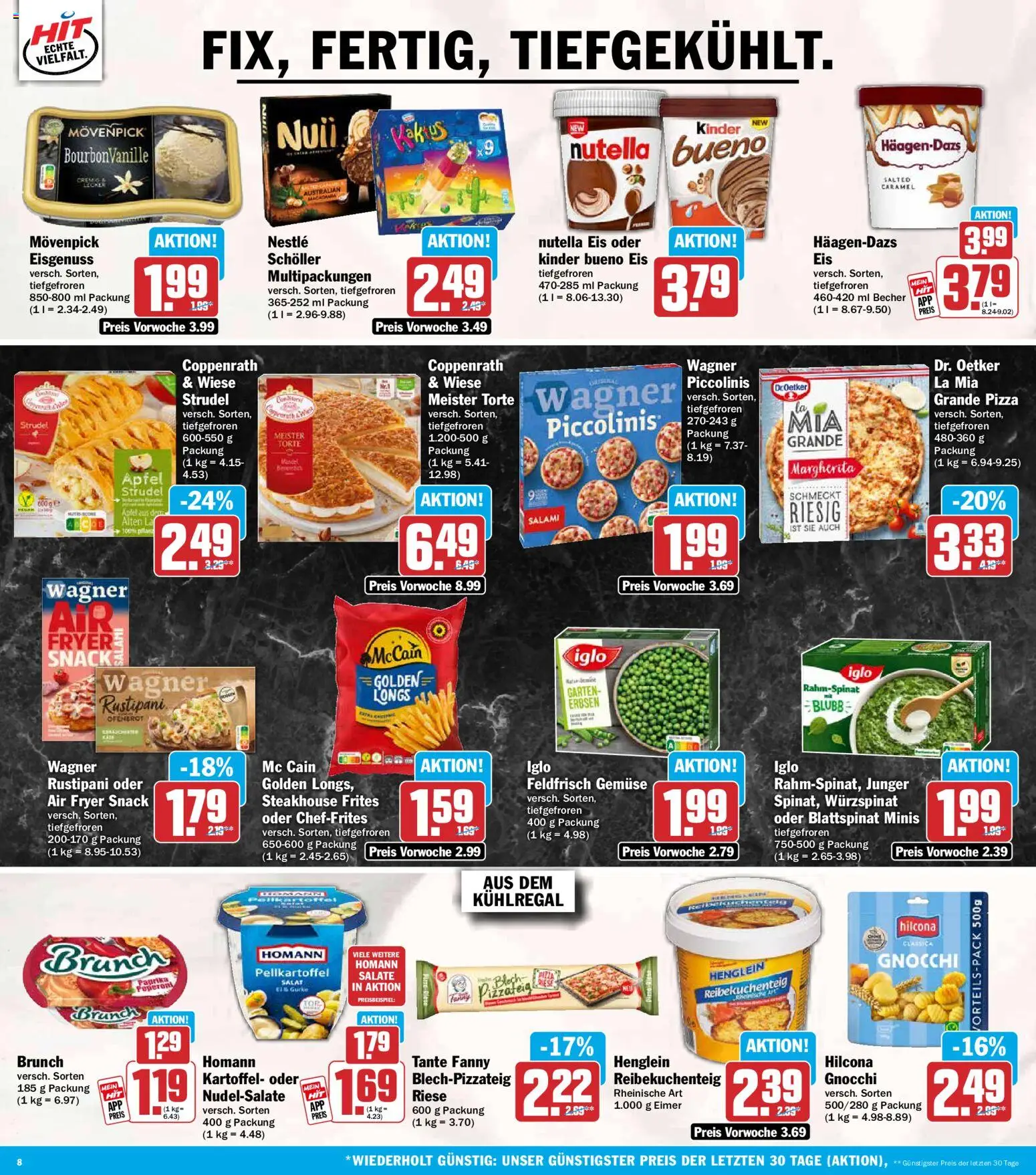 HIT Prospekt – gültig ab 19.10.2026 | Seite: 8 | Produkte: Äpfel, McCain, Piccolinis, Salat