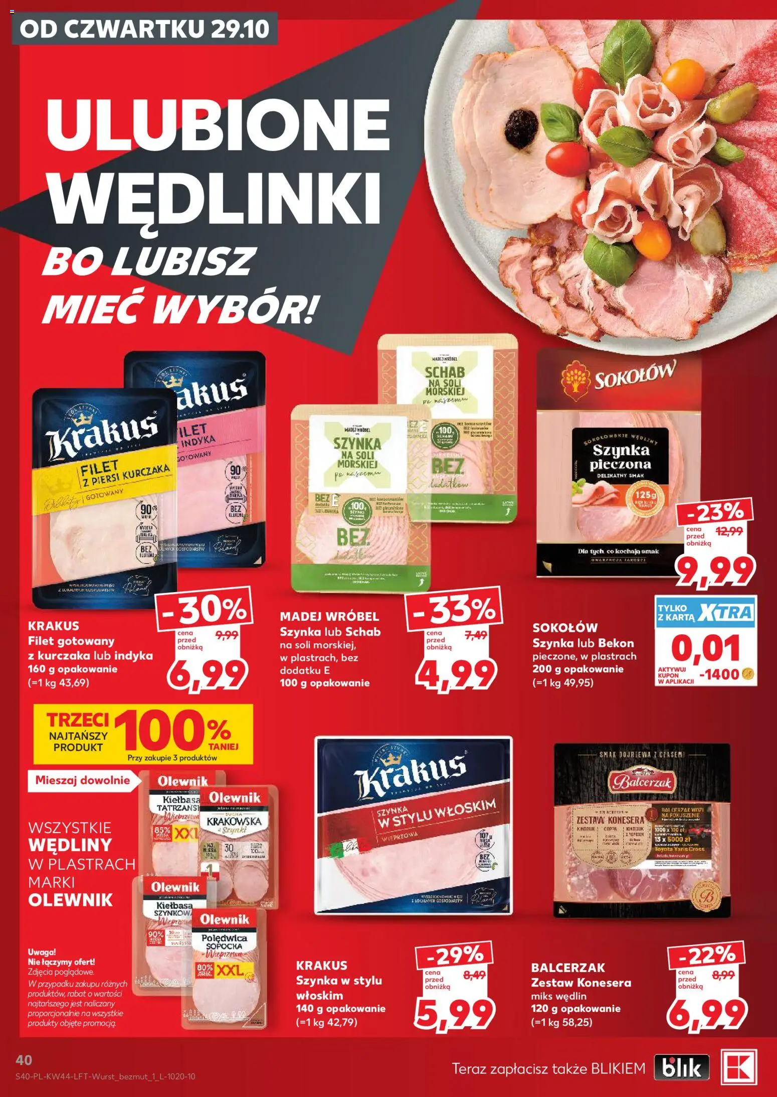 Kaufland gazetka od 29.10.2026 | Strona: 40 | Produkty: Kiełbasa, Karta, Schab, Piersi
