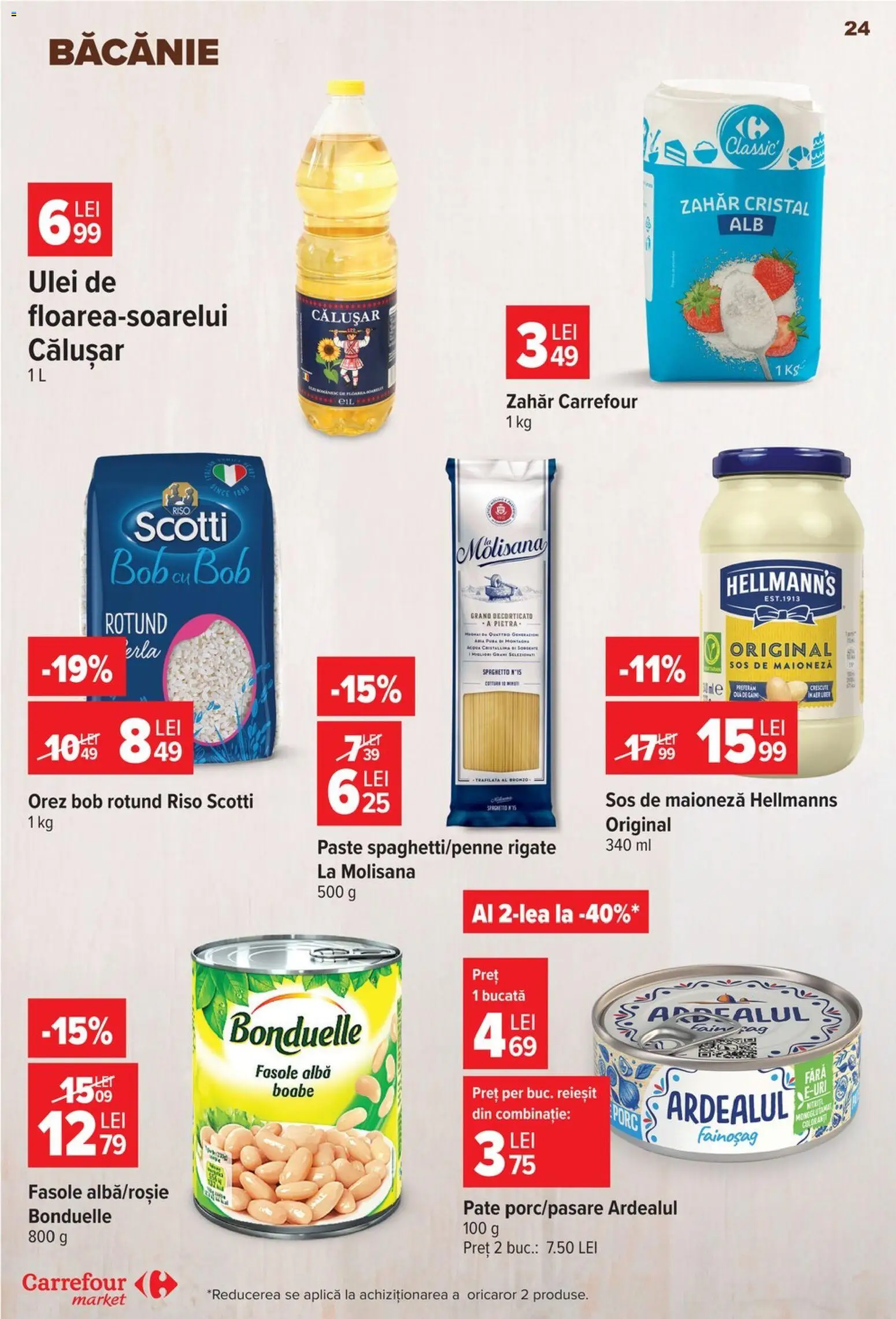 Noul catalog Carrefour – valabil de la 22.07.2026 | Pagină: 24 | Produse: Pate, Orez, Paste, Zahăr