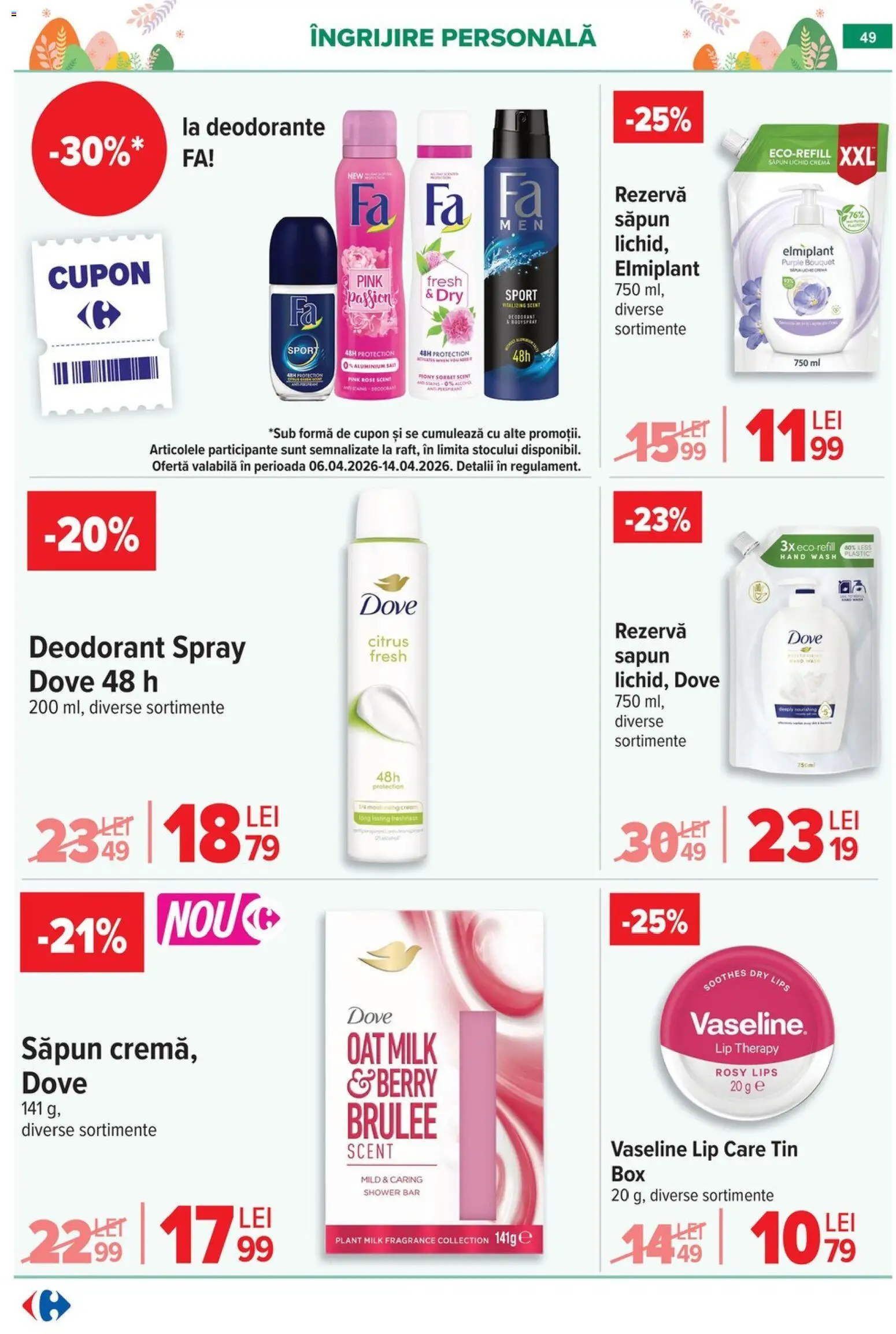 Noul catalog Carrefour – valabil de la 06.04.2026 | Pagină: 51 | Produse: Vopsea, Șampon, Mască de păr, Ulei