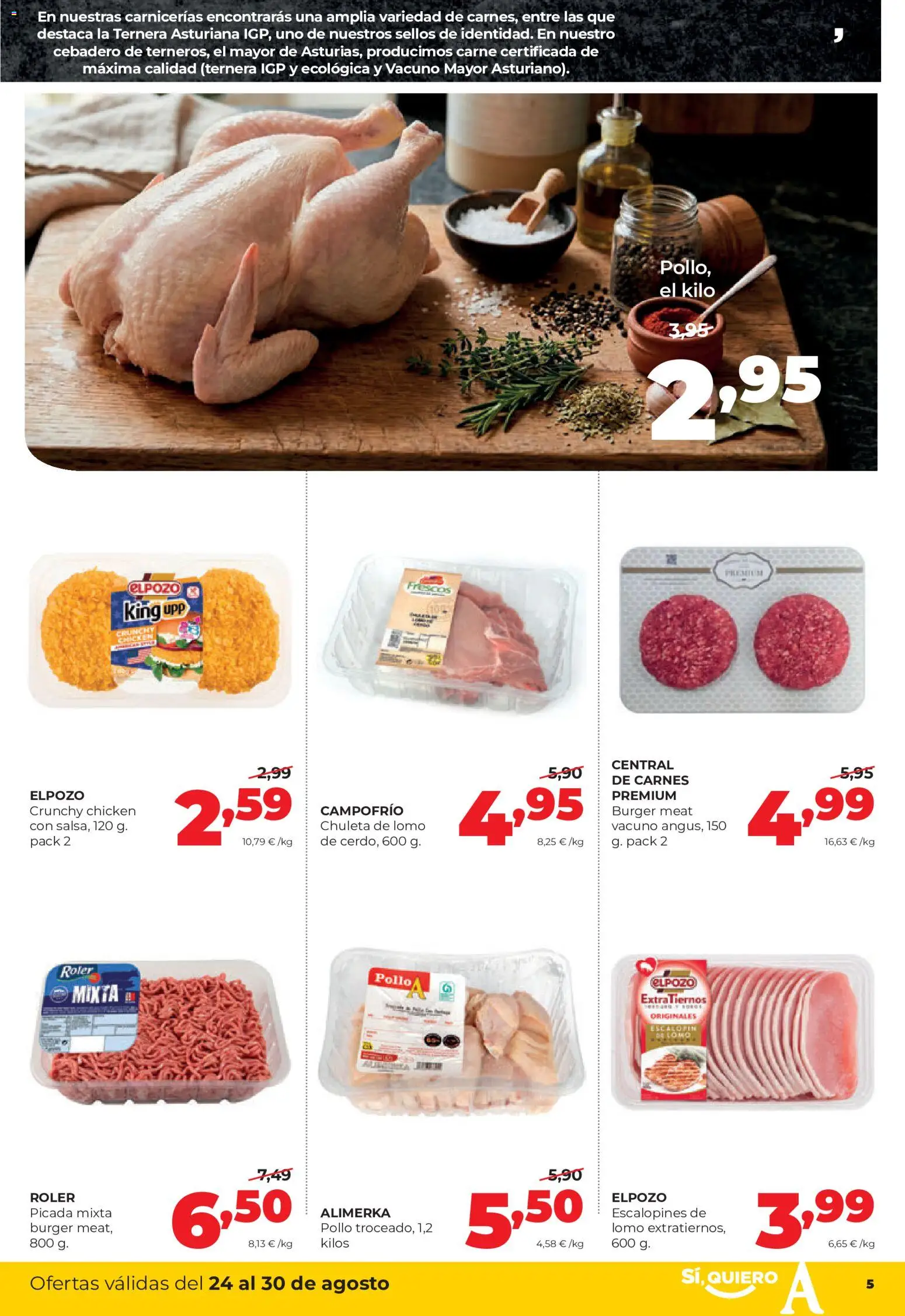 Alimerka folleto │ válido desde el 24/08/2026 | Página: 5 | Productos: Lomo, Carne, Pollo