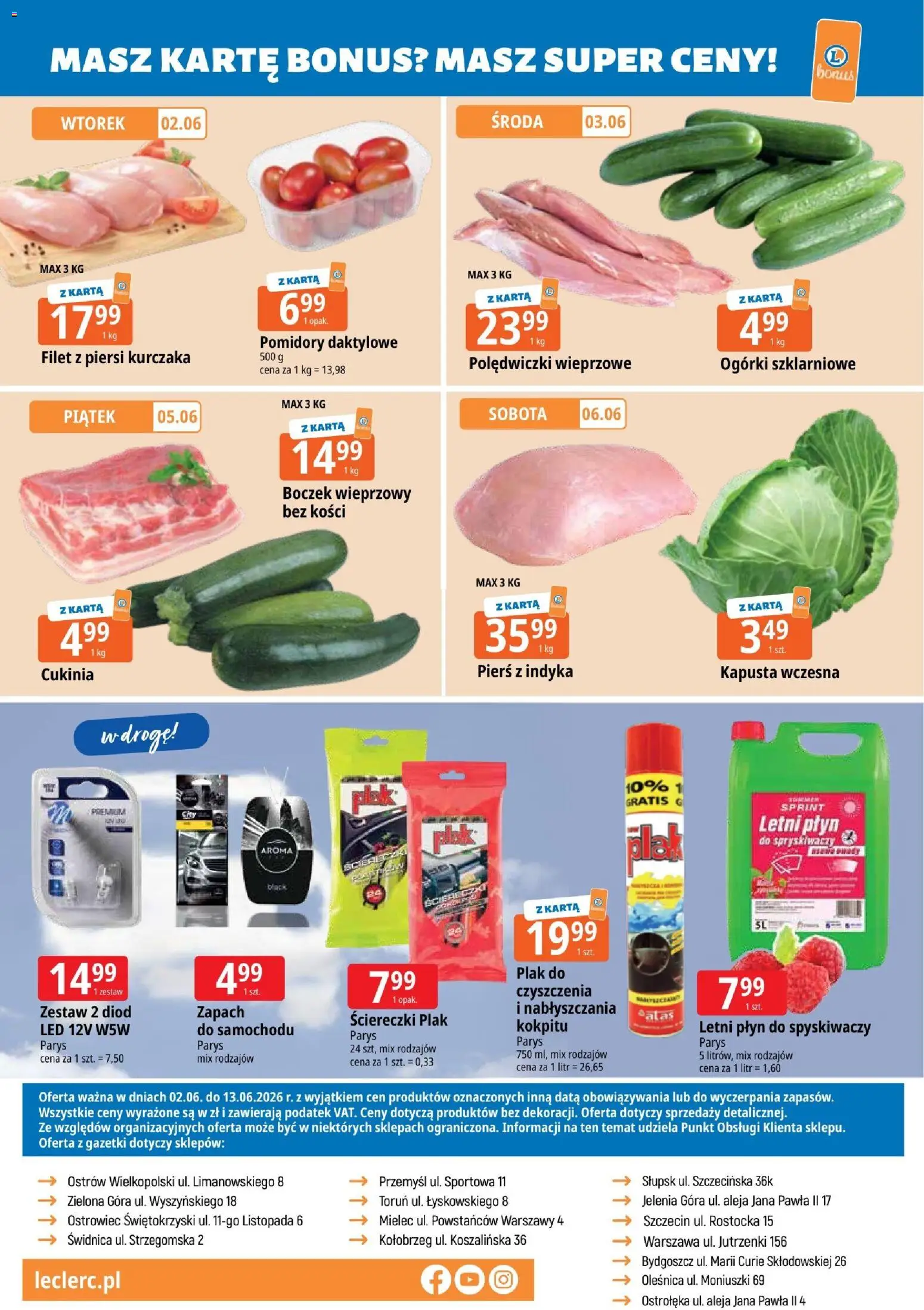 E.Leclerc gazetka - Zielona Góra od 02.06.2026 | Strona: 16 | Produkty: Kapusta, Piersi, Polędwiczki wieprzowe, Zapach