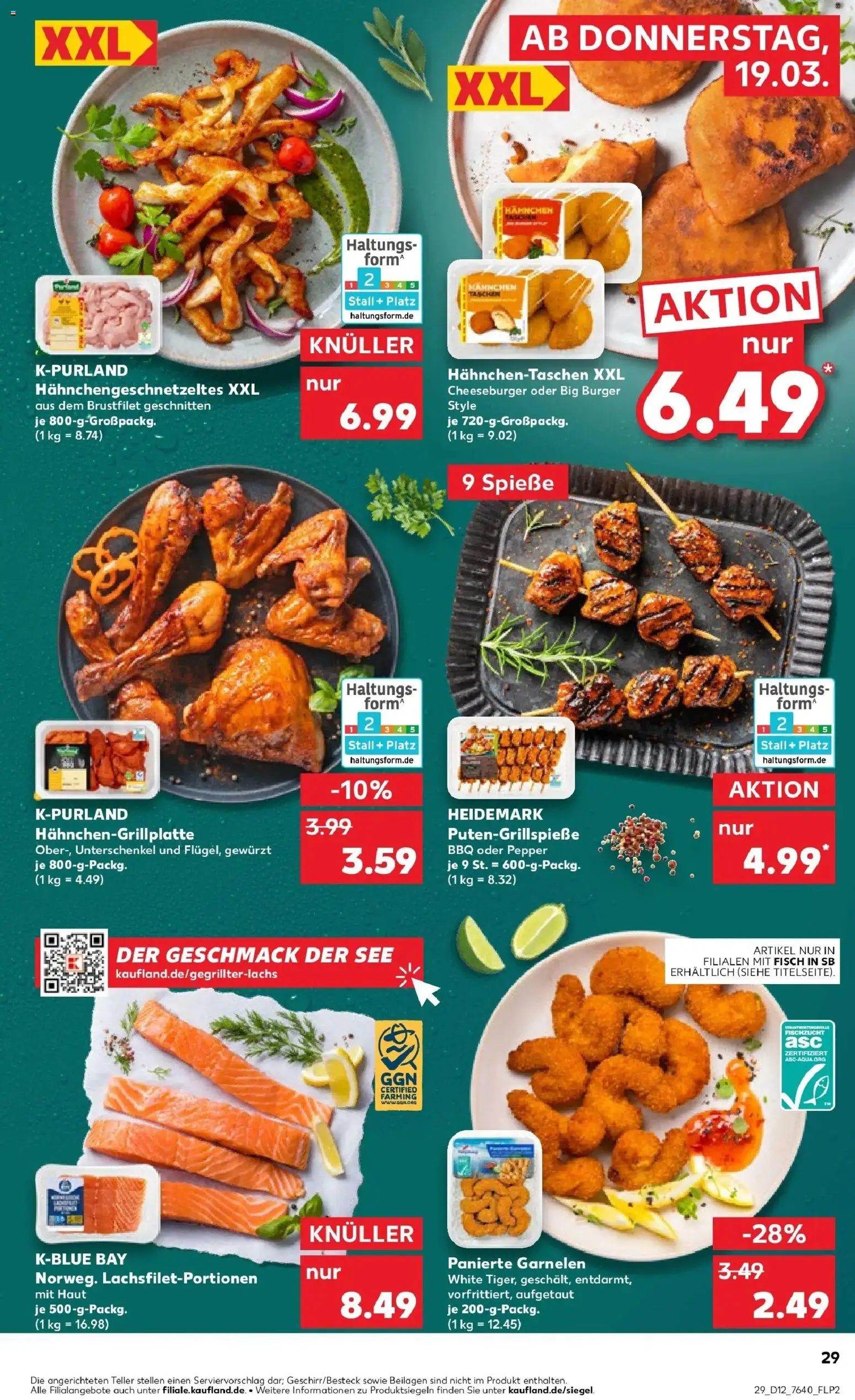 Kaufland Prospekt Alsdorf	 – gültig ab 19.03.2026 | Seite: 29 | Produkte: Hahnchen, Spieße, Garnelen, Fisch