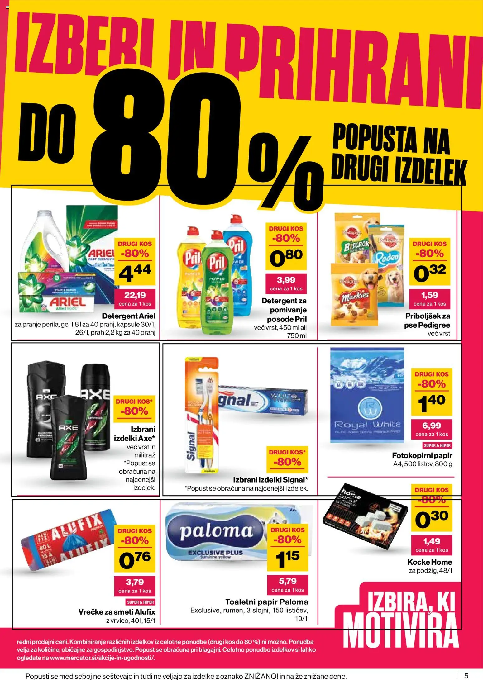 Novi Mercator katalog ponudbe – veljaven od 07.05.2026 | Stran: 5 | Izdelki: Toaletni papir, Kos, Detergent