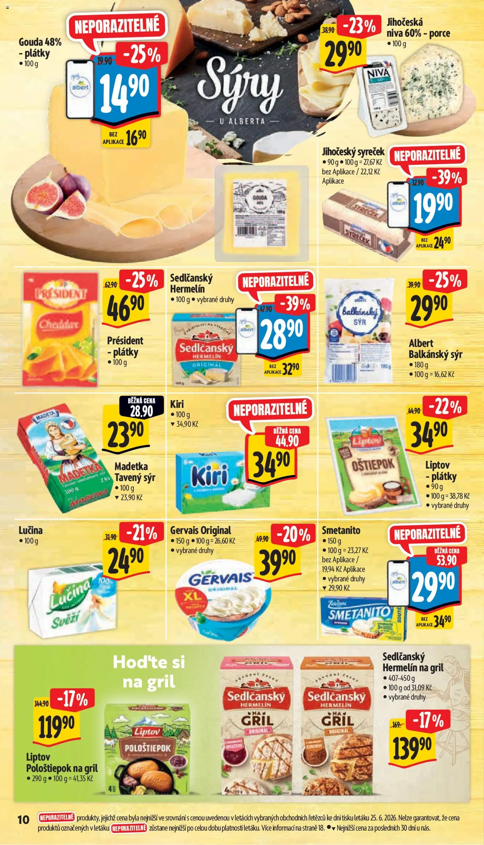 Albert leták - Supermarket od 01.07.2026 | Strana: 18 | Produkty: Tavený sýr, Sedlčanský Hermelín, Cream cheese, Niva
