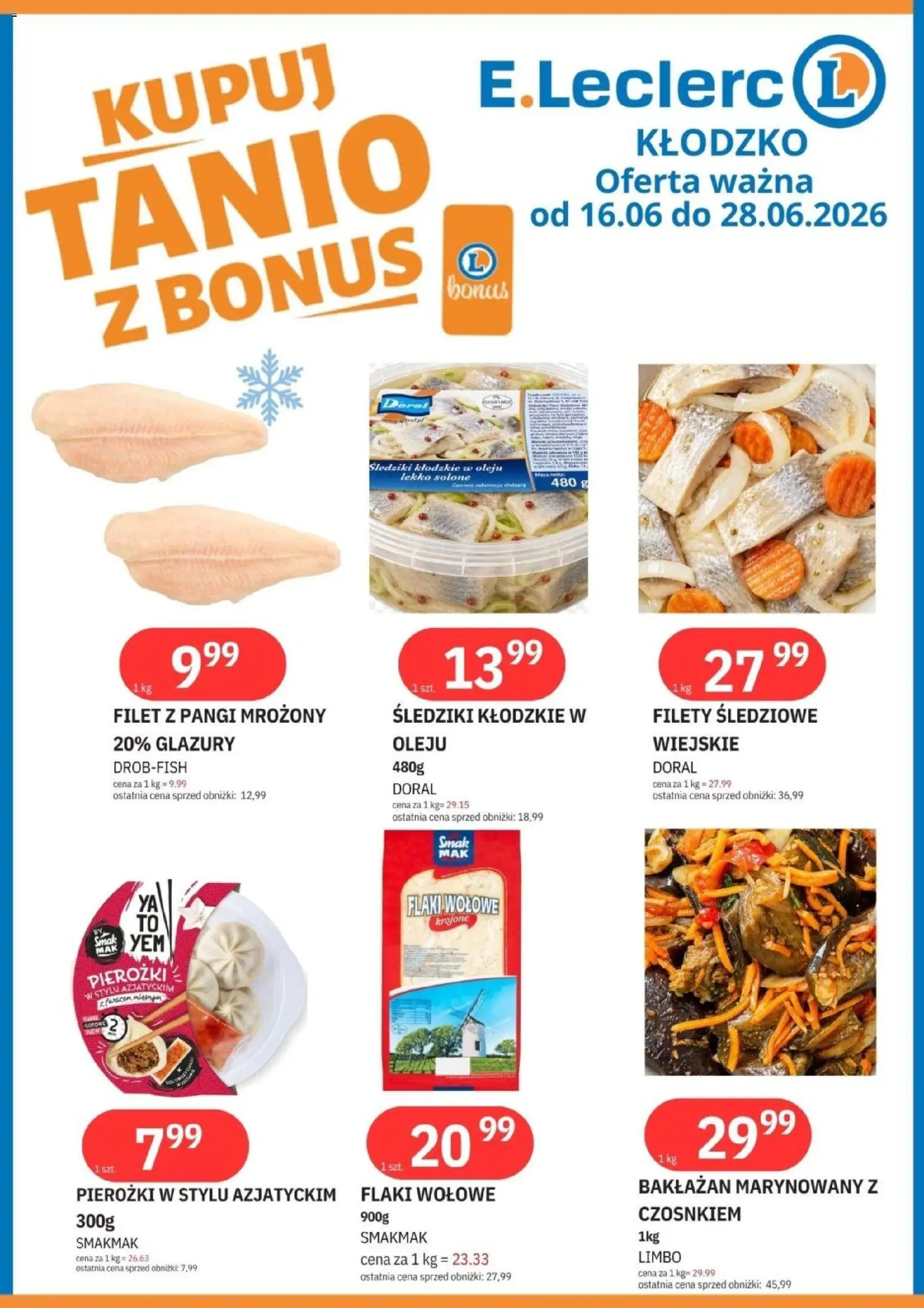 E.Leclerc gazetka - Kłodzko od 16.06.2026 | Strona: 5 | Produkty: Bakłażan, Flaki, Flaki wołowe