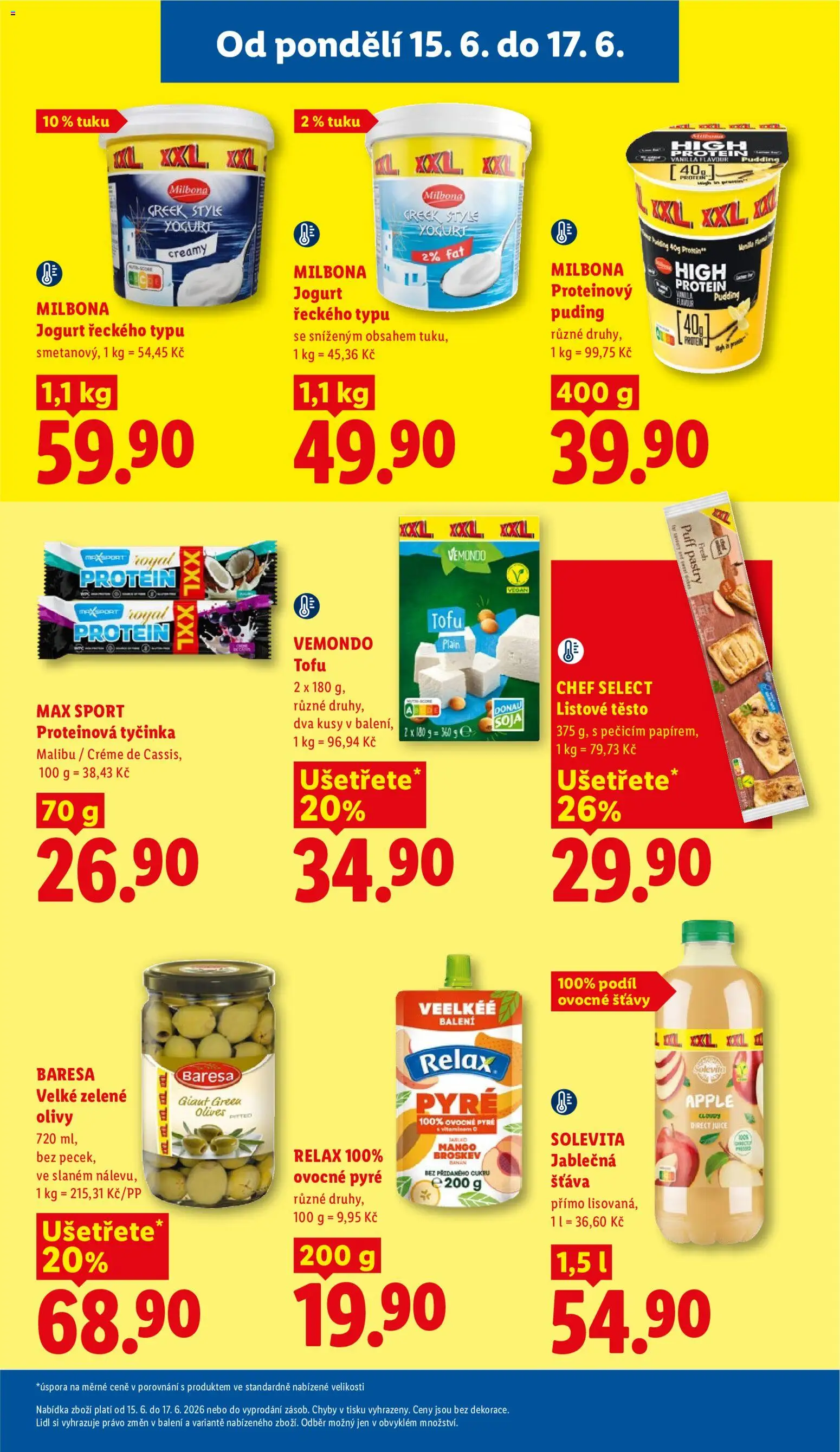 Lidl leták od 15.06.2026 | Strana: 15 | Produkty: Proteinový puding, Puding, Apple, Těsto