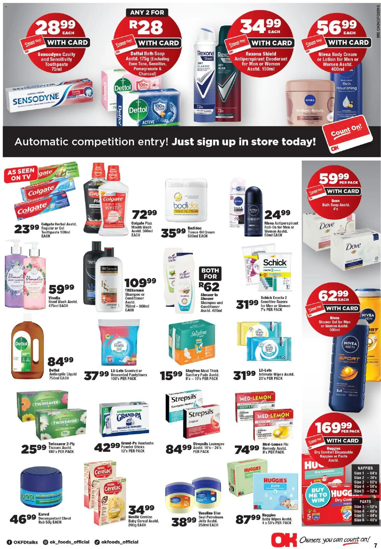 New OK Foods catalogue – valid from 24/06/2026 | Page: 7 | Products: Tissue oil, Gate, Body cream, Deodorant