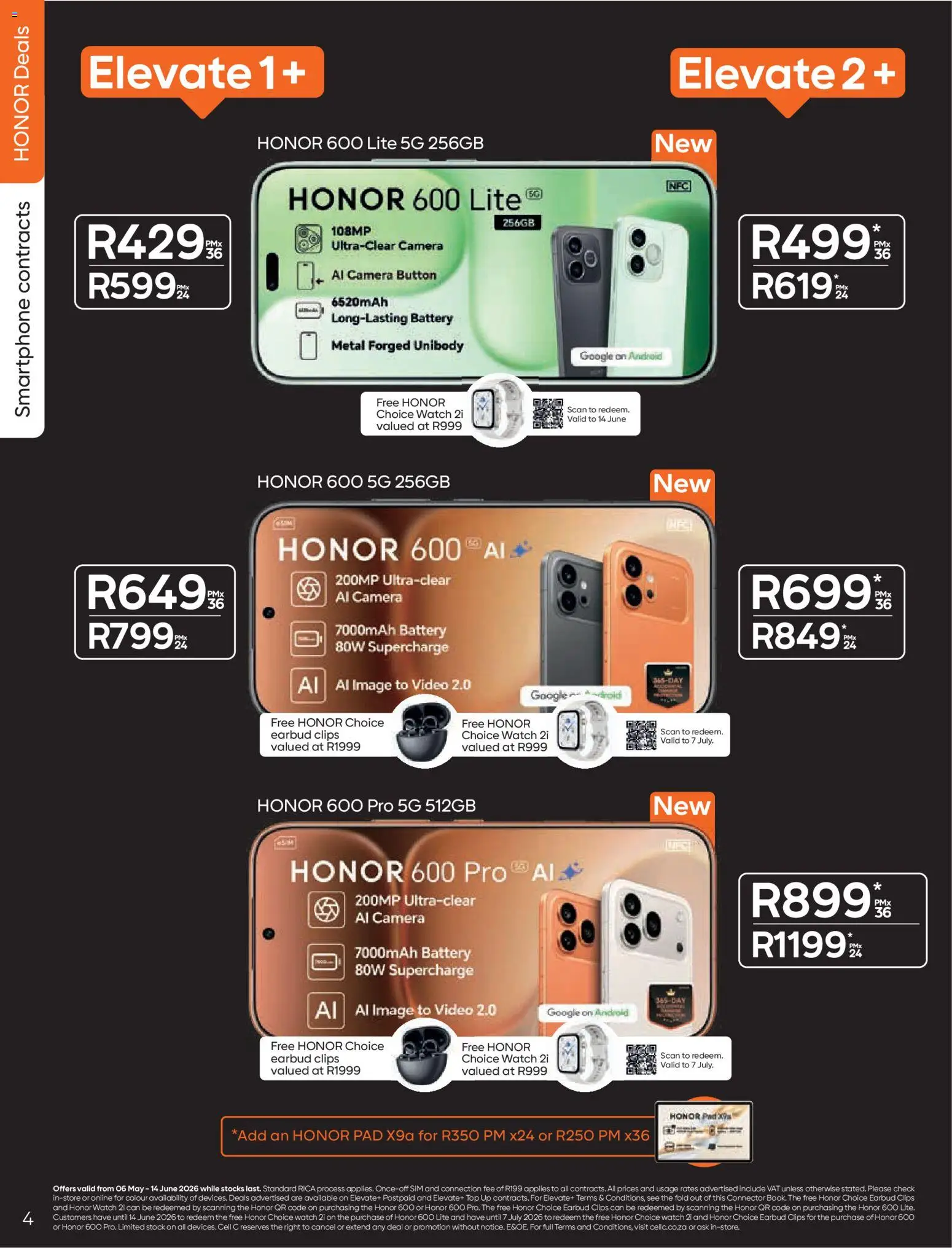 New Cell C catalogue – valid from 06.05.2026 | Page: 6 | Products: Sim, Watch, Camera, Connector