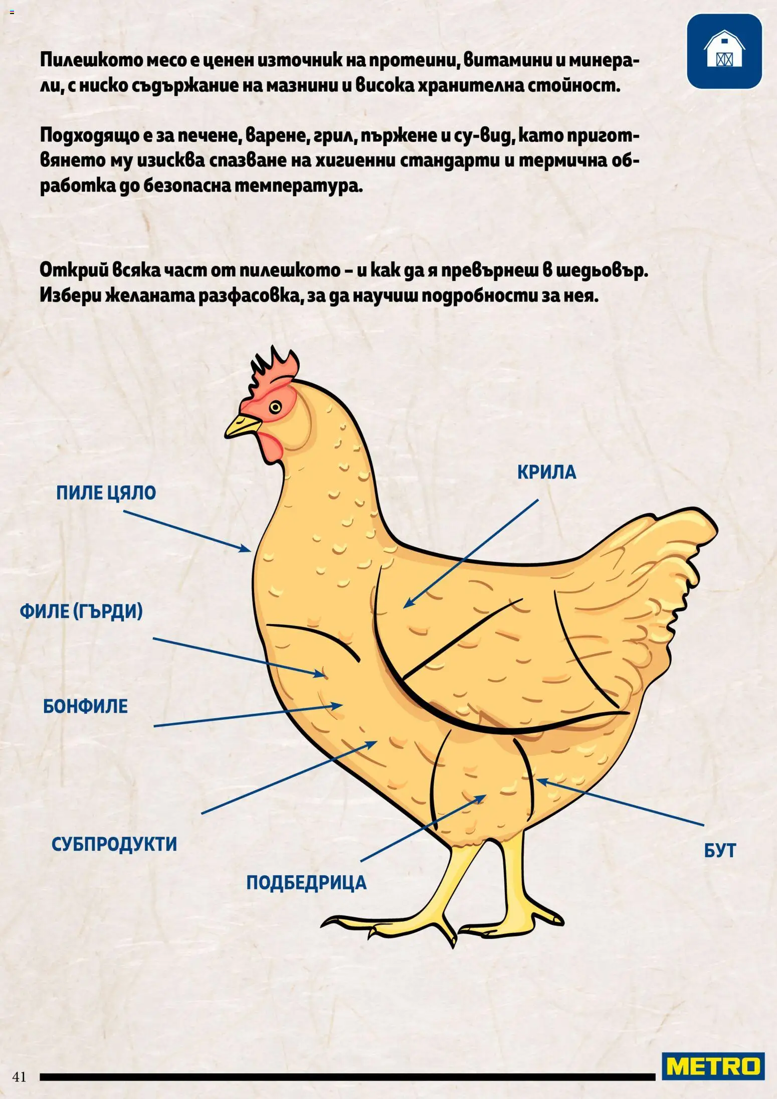 {H1} | Страница: 41 | Продукти: Пиле, Витамини, Филе, Месо