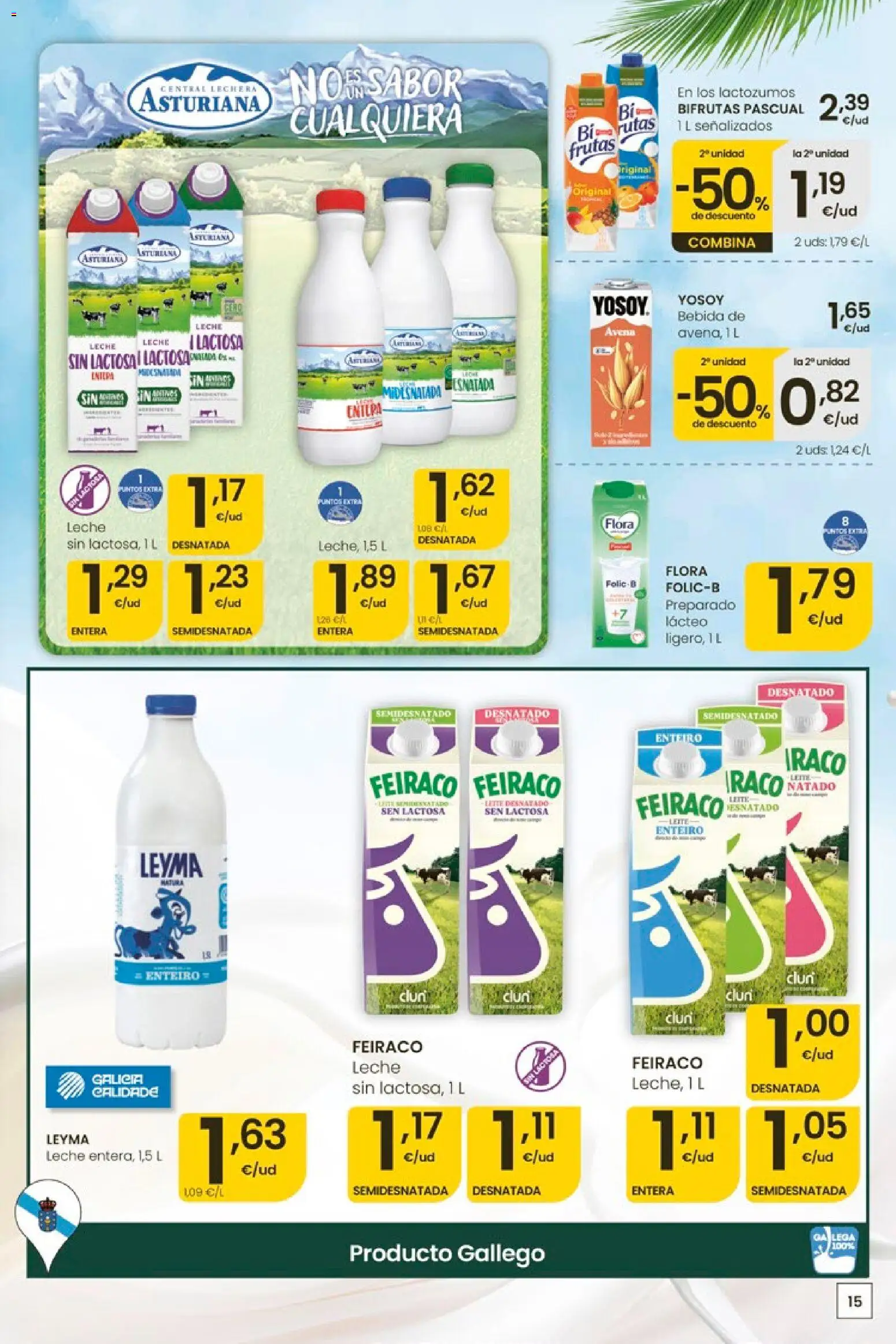 Eroski Ofertones de verano │ válido desde el 11.06.2026 | Página: 15 | Productos: Leche sin lactosa, Leche