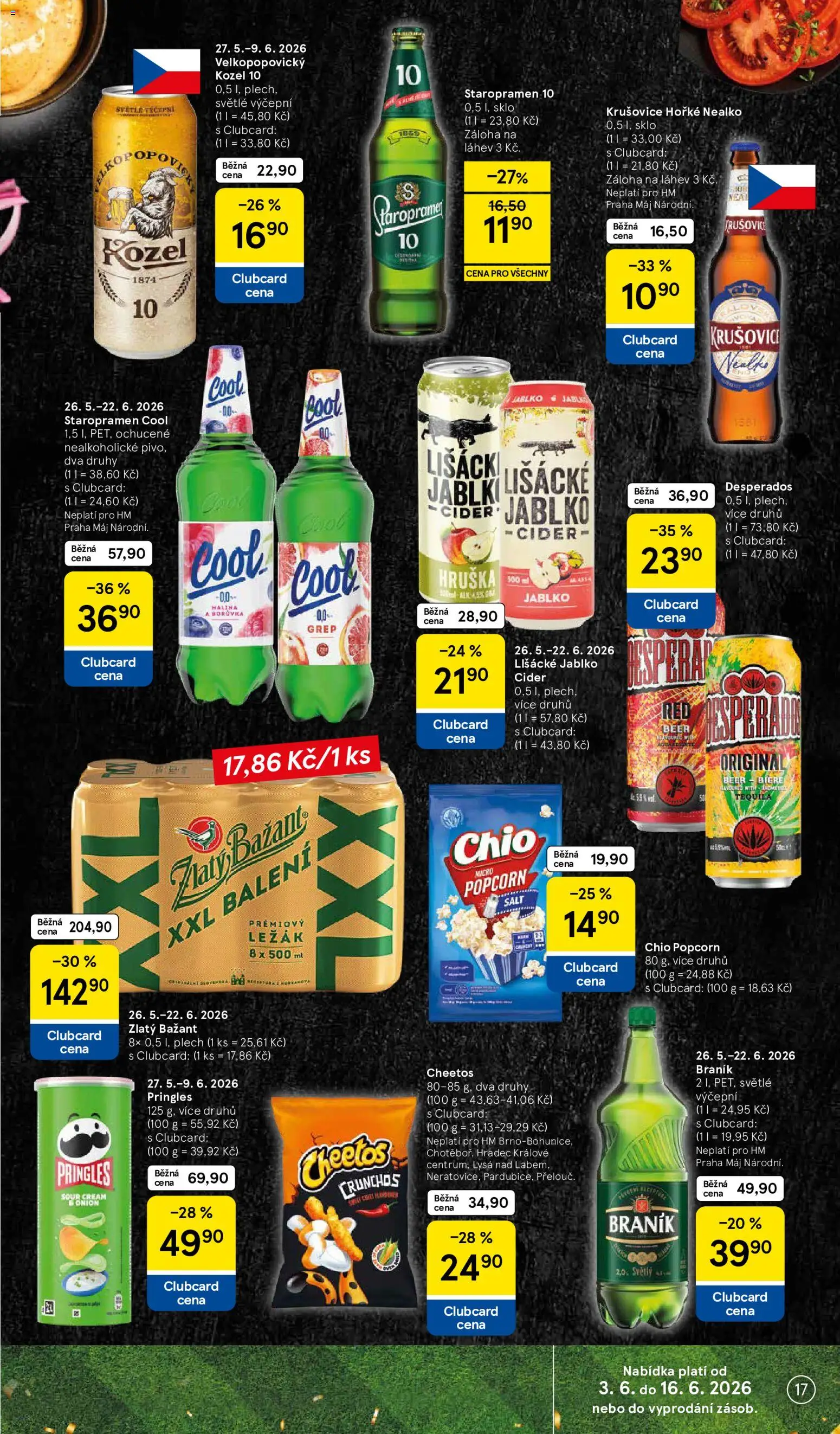 Tesco leták - Hypermarket od 03.06.2026 | Strana: 17 | Produkty: Staropramen 10, Kozel 10, Tequila, Braník