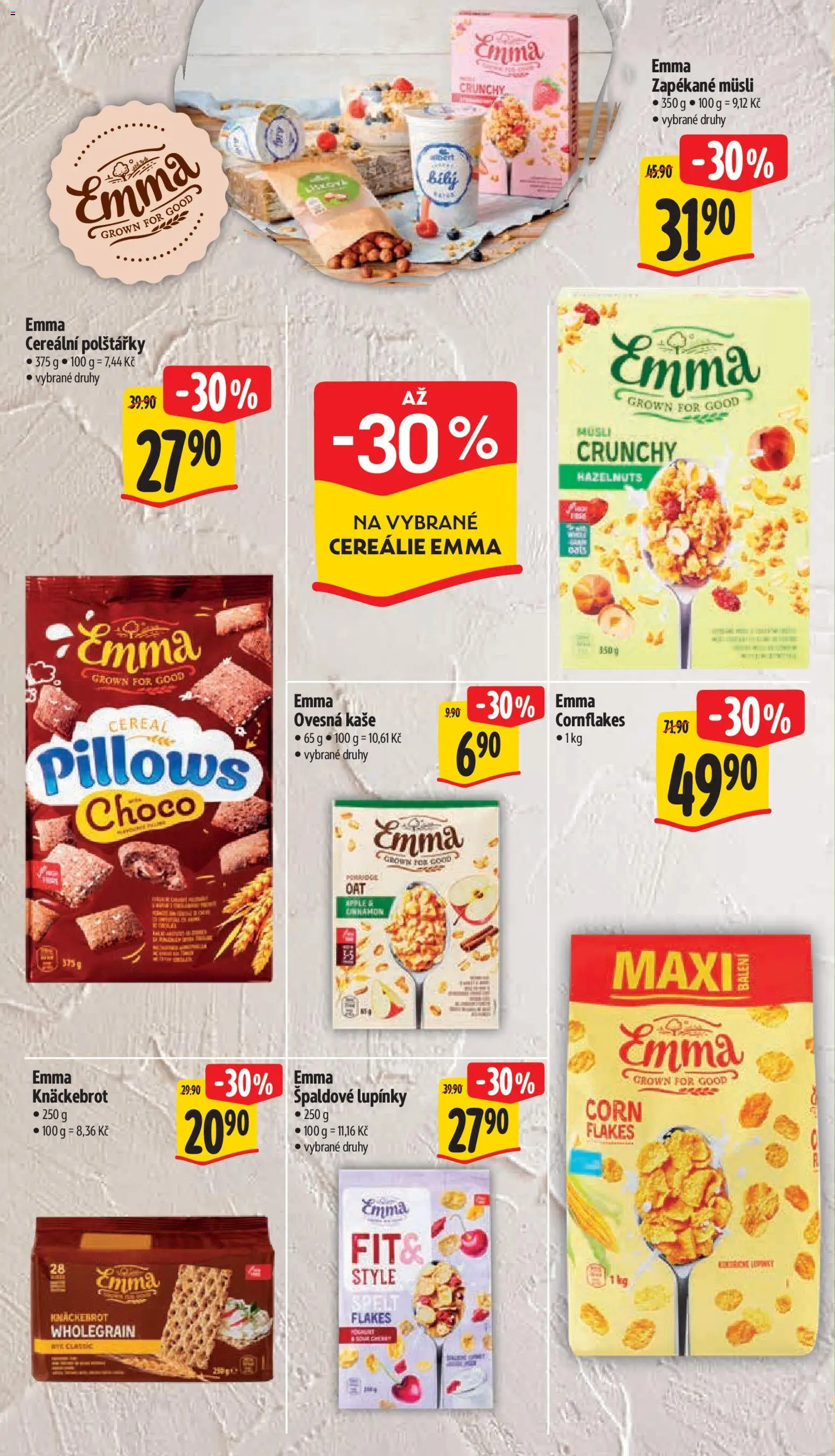 Albert leták - Hypermarket - Znojmo od 07.10.2026 | Strana: 10 | Produkty: Cornflakes, Ovesná kaše, Kaše, Müsli