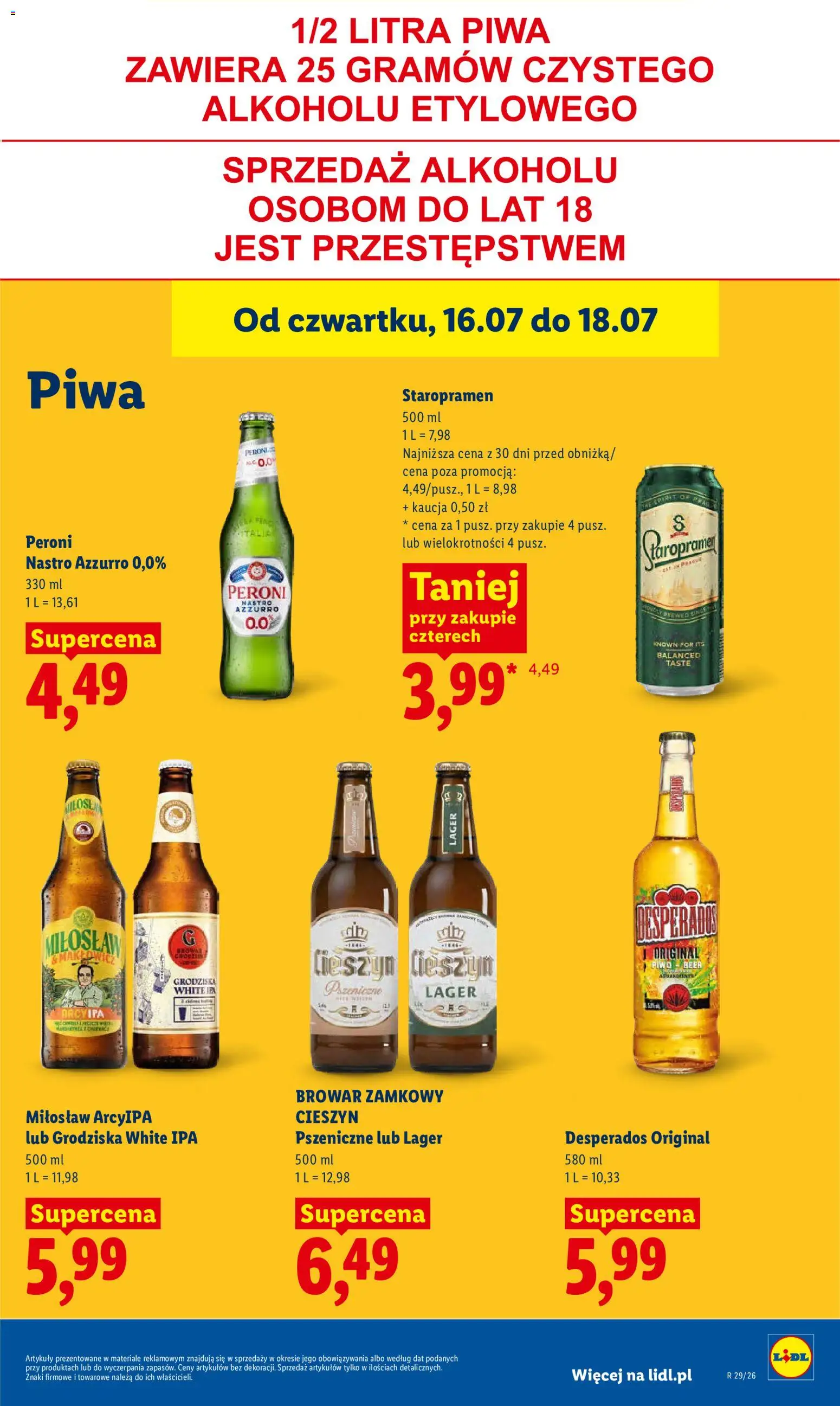 Lidl Polsko leták od 16.07.2026 | Strana: 77 | Produkty: Staropramen, Desperados