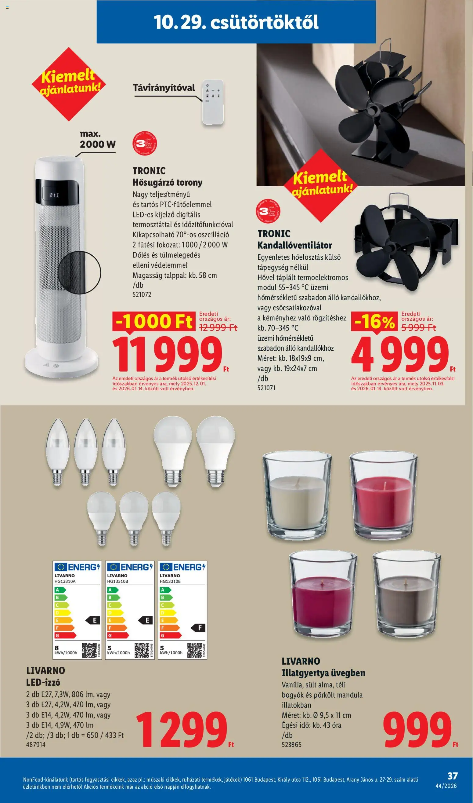Lidl akciós ujság - amely érvényes a következő dátumtól: 2026.10.29. | Oldal: 37
