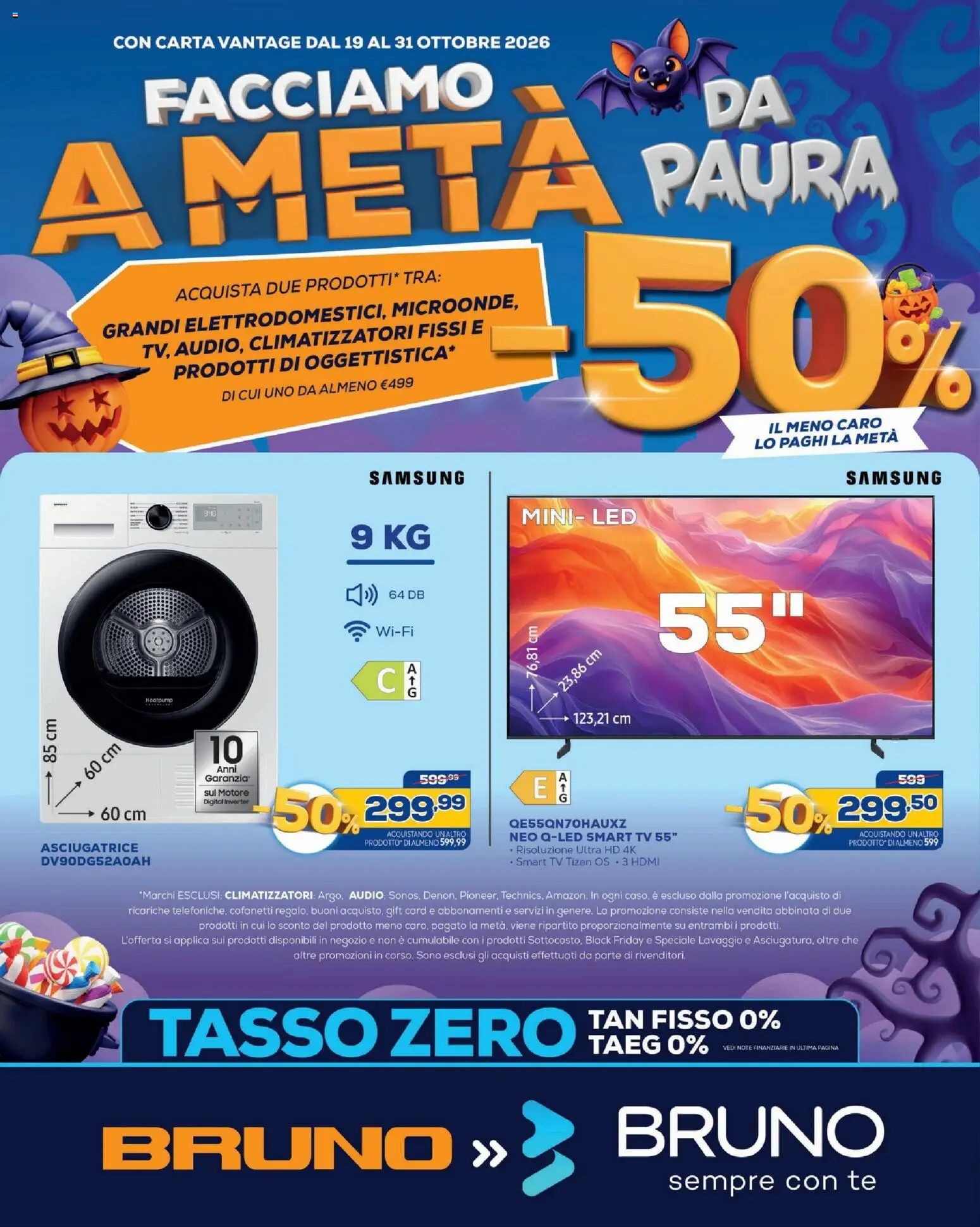 Volantino BRUNO del 19/10/2026 | Pagina: 1 | Prodotti: Caro, smart TV, TV, Samsung