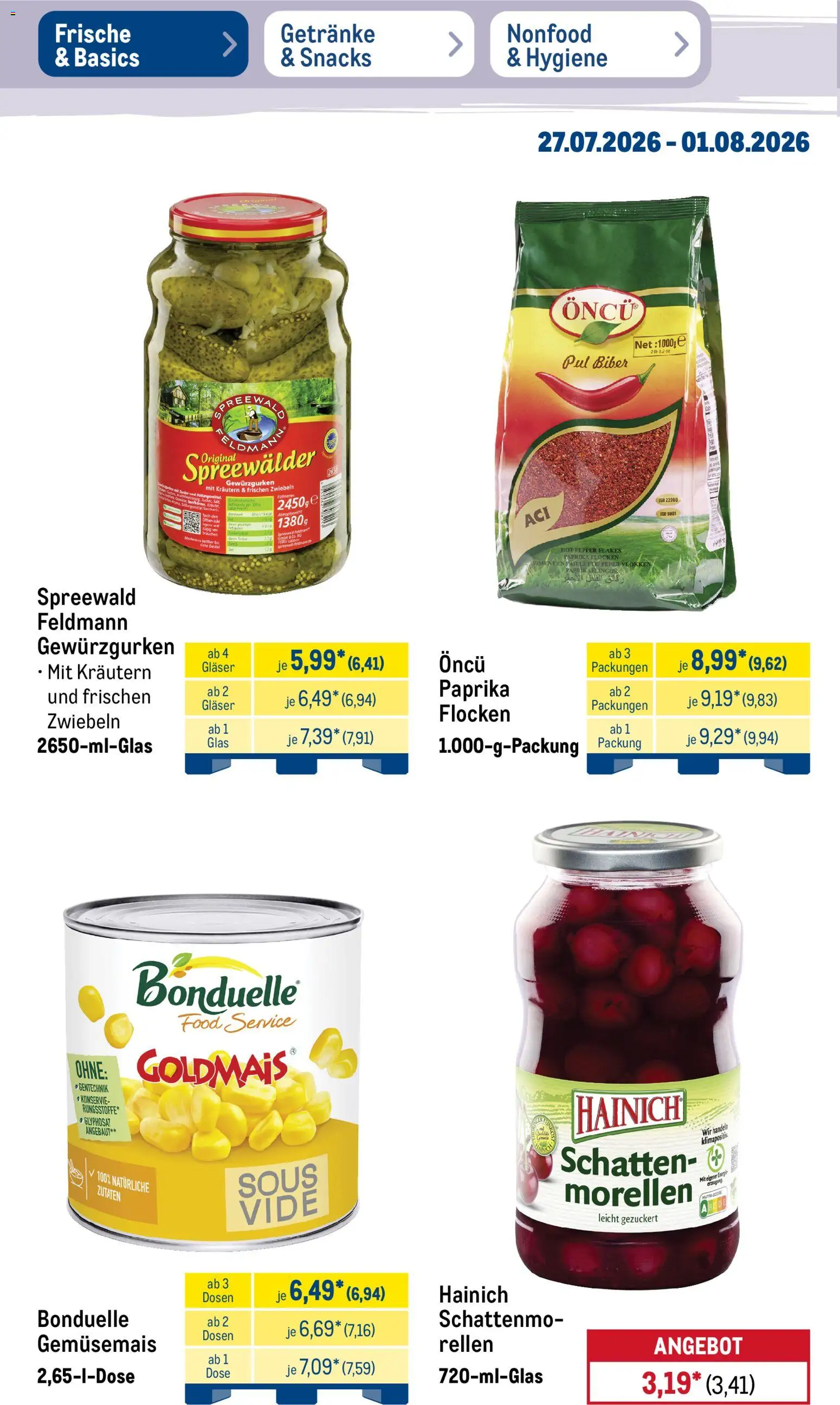 Metro Prospekt – gültig ab 27.07.2026 | Seite: 20 | Produkte: Zwiebeln, Paprika, Flocken